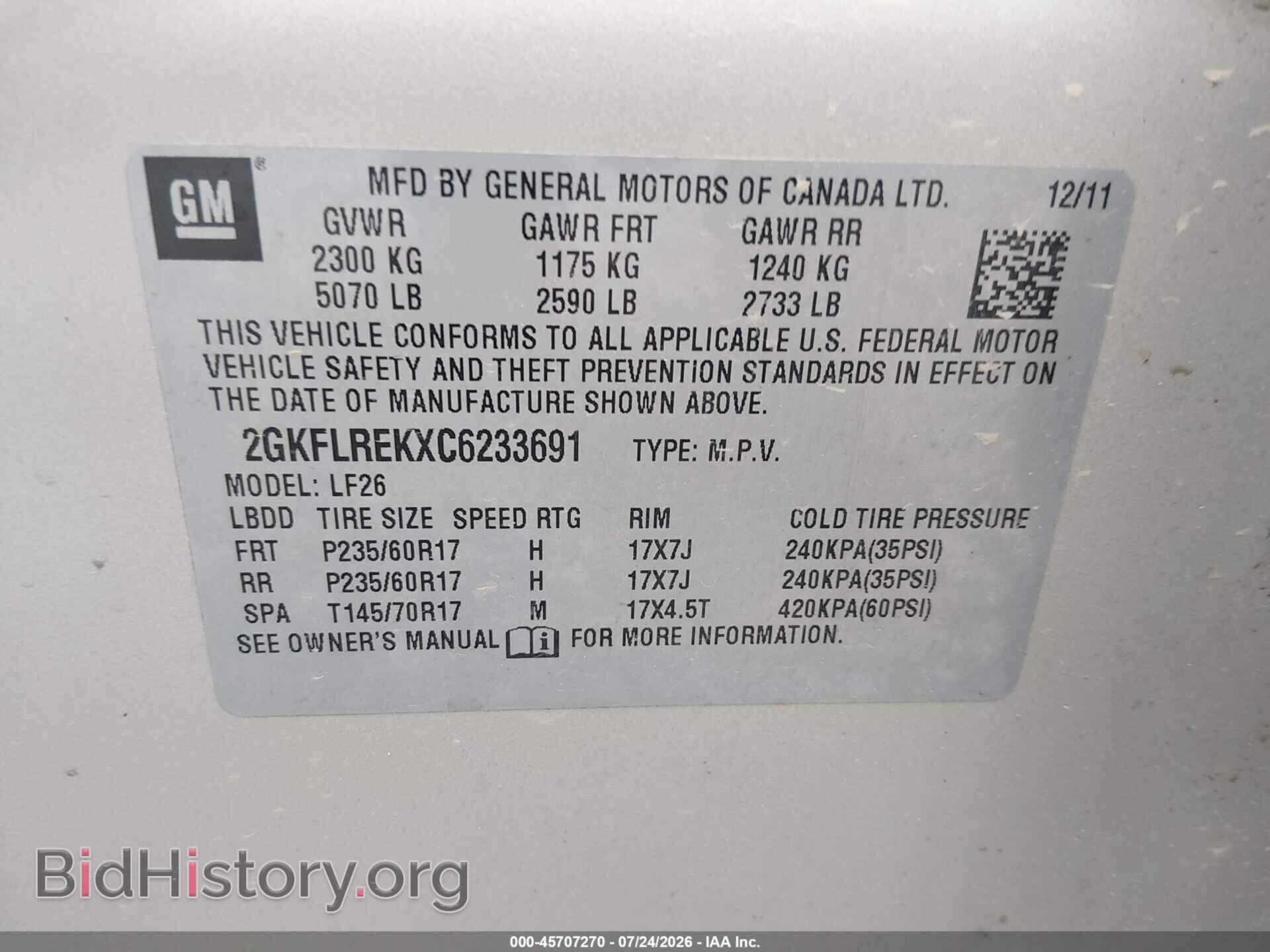 2012 GMC TERRAIN - VIN: 2GKFLREKXC6233691 - Photo 9