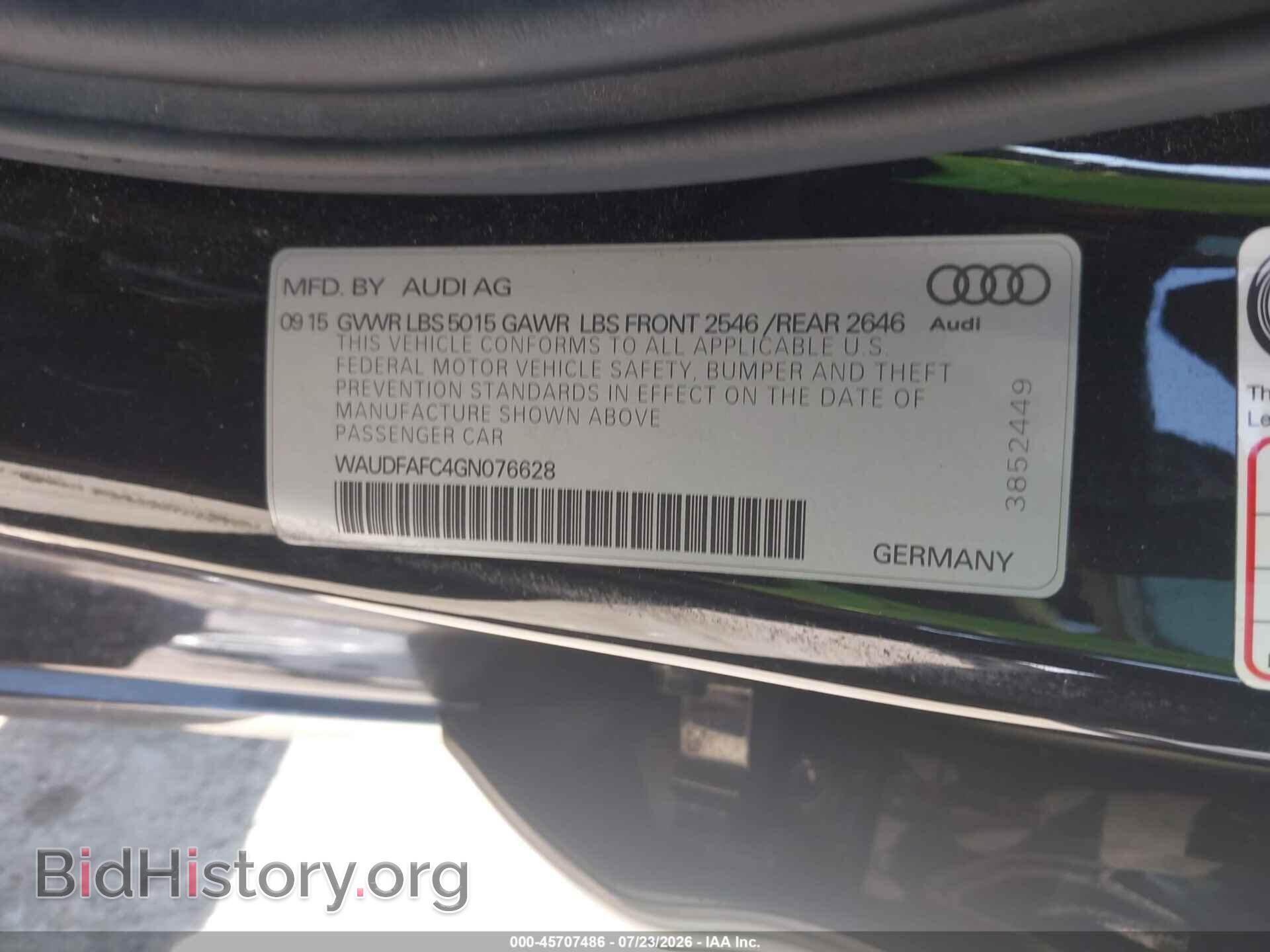 2016 AUDI A6 - VIN: WAUDFAFC4GN076628 - Photo 9