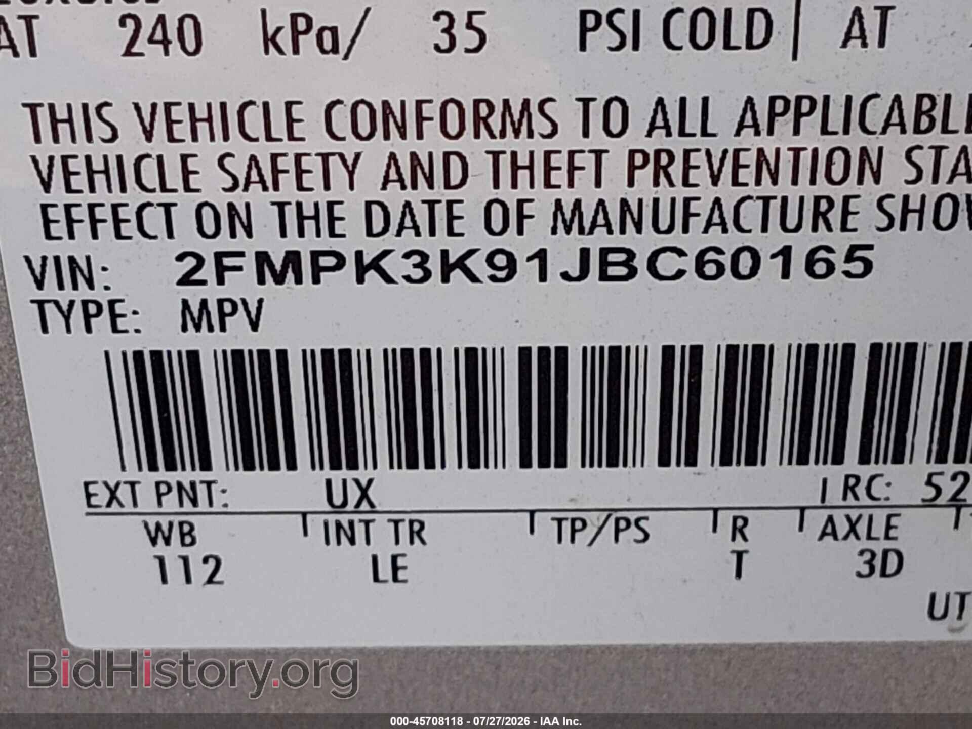 2018 FORD EDGE - VIN: 2FMPK3K91JBC60165 - Photo 9