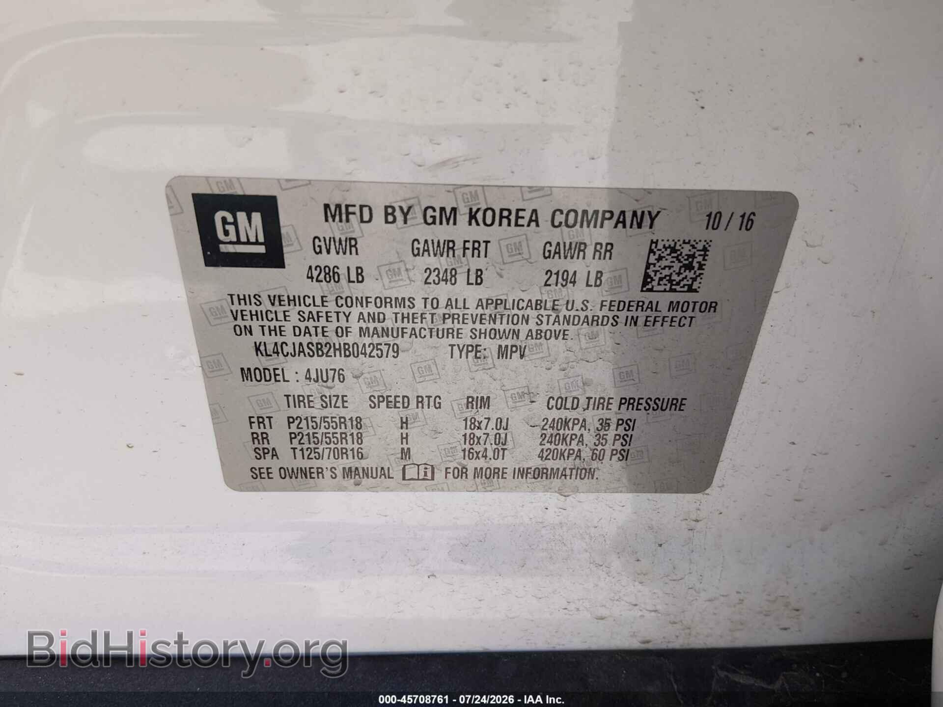 2017 BUICK ENCORE - VIN: KL4CJASB2HB042579 - Photo 9