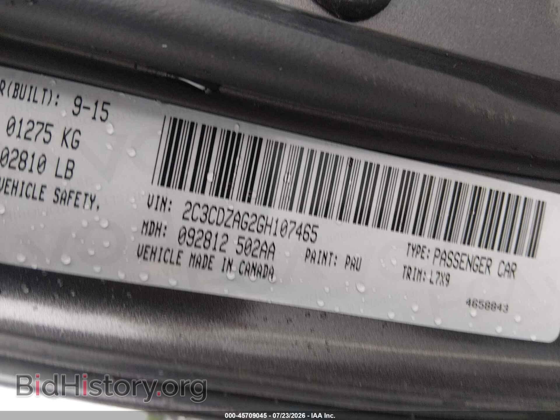 2016 DODGE CHALLENGER - VIN: 2C3CDZAG2GH107465 - Photo 9