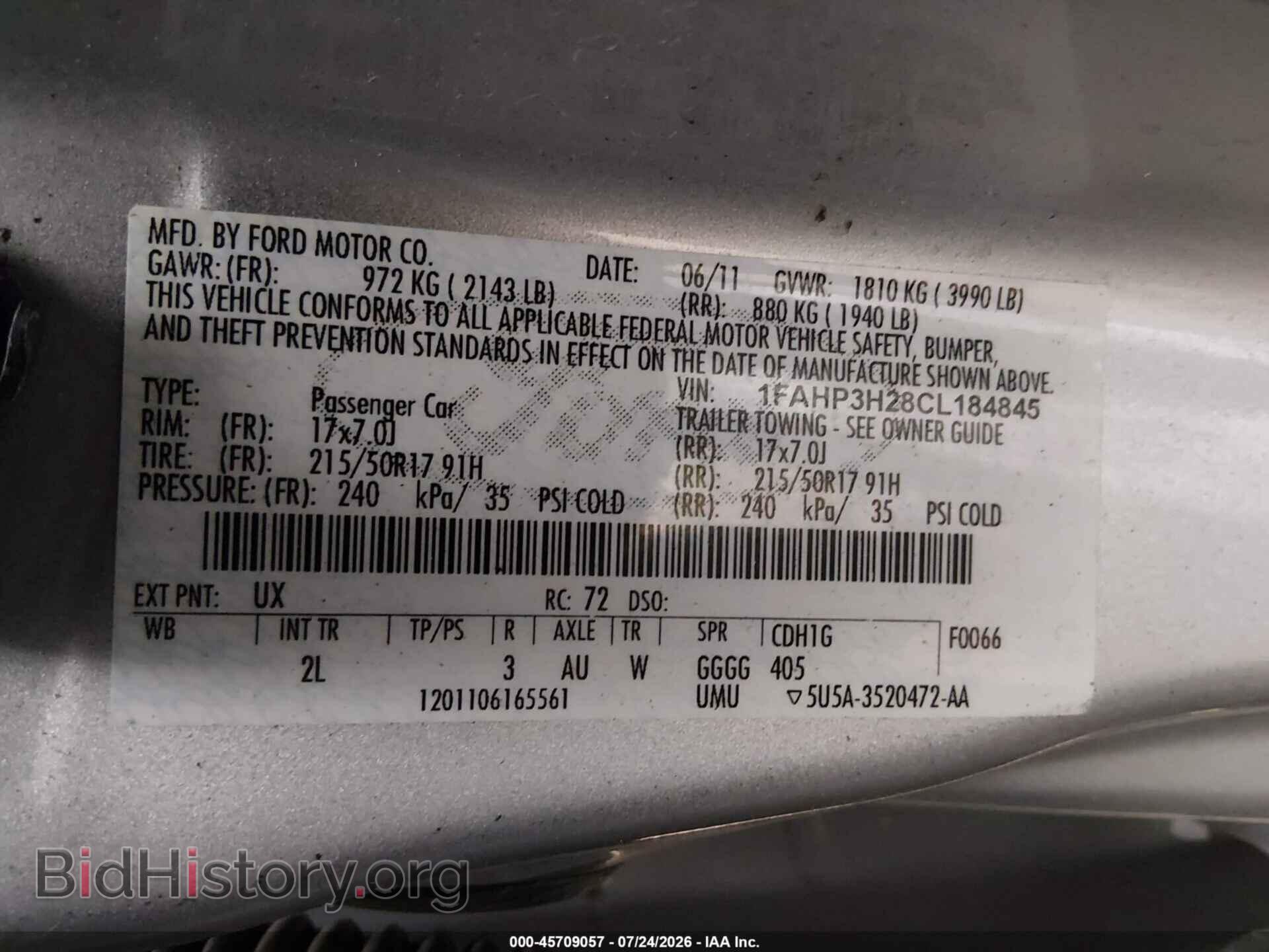 2012 FORD FOCUS - VIN: 1FAHP3H28CL184845 - Photo 9