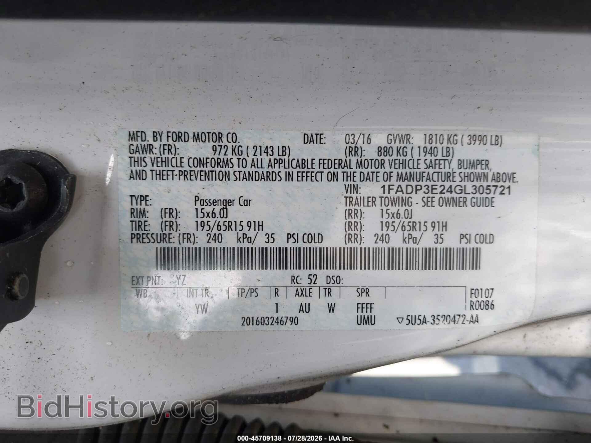 2016 FORD FOCUS - VIN: 1FADP3E24GL305721 - Фото 9