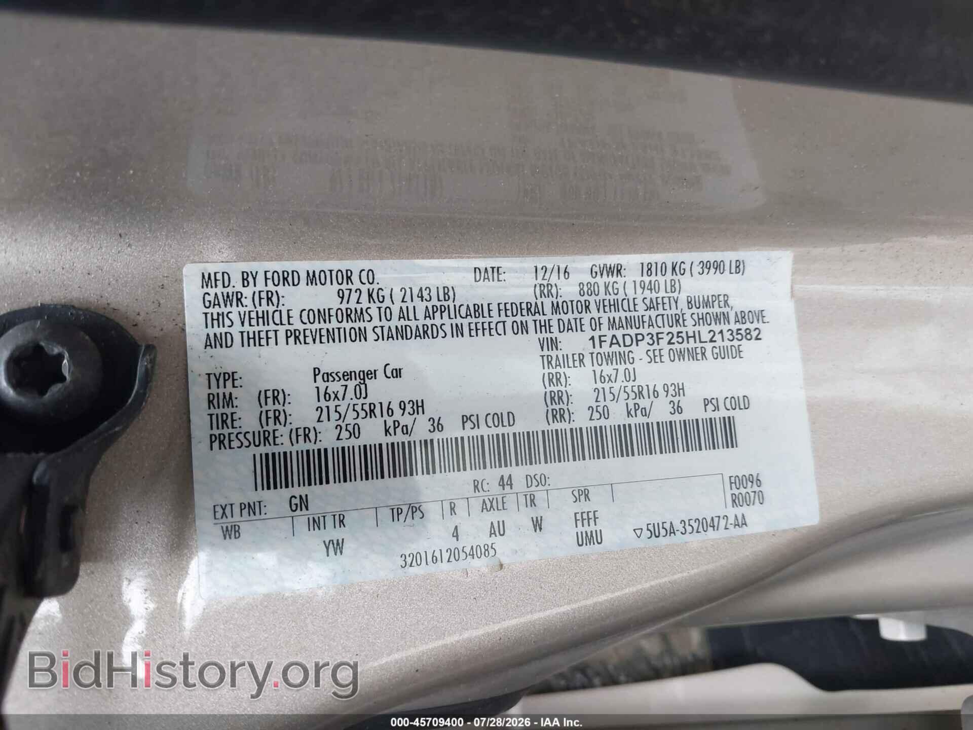 2017 FORD FOCUS - VIN: 1FADP3F25HL213582 - Фото 9