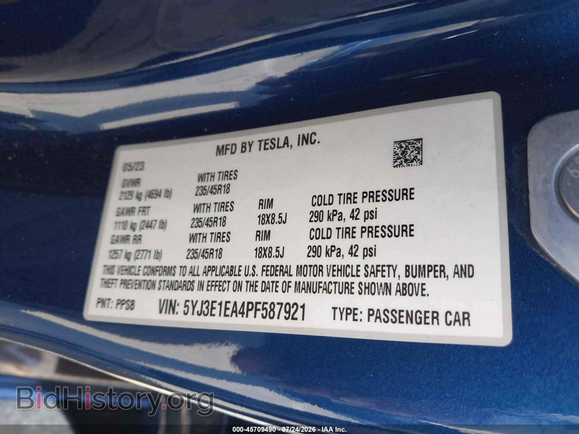 2023 TESLA MODEL 3 - VIN: 5YJ3E1EA4PF587921 - Photo 9