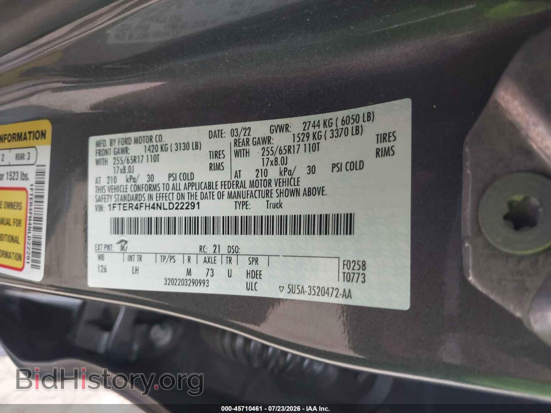 2022 FORD RANGER - VIN: 1FTER4FH4NLD22291 - Фото 9
