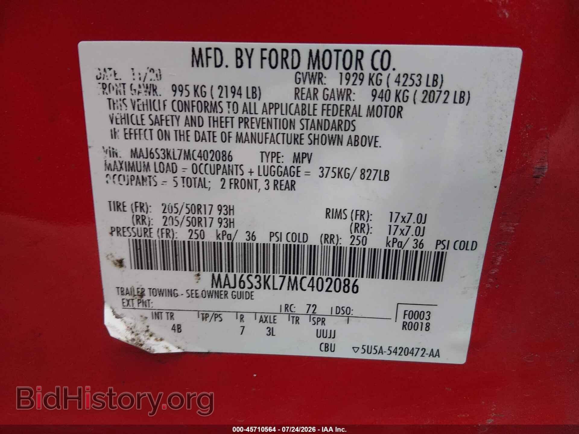 2021 FORD ECOSPORT - VIN: MAJ6S3KL7MC402086 - Photo 9