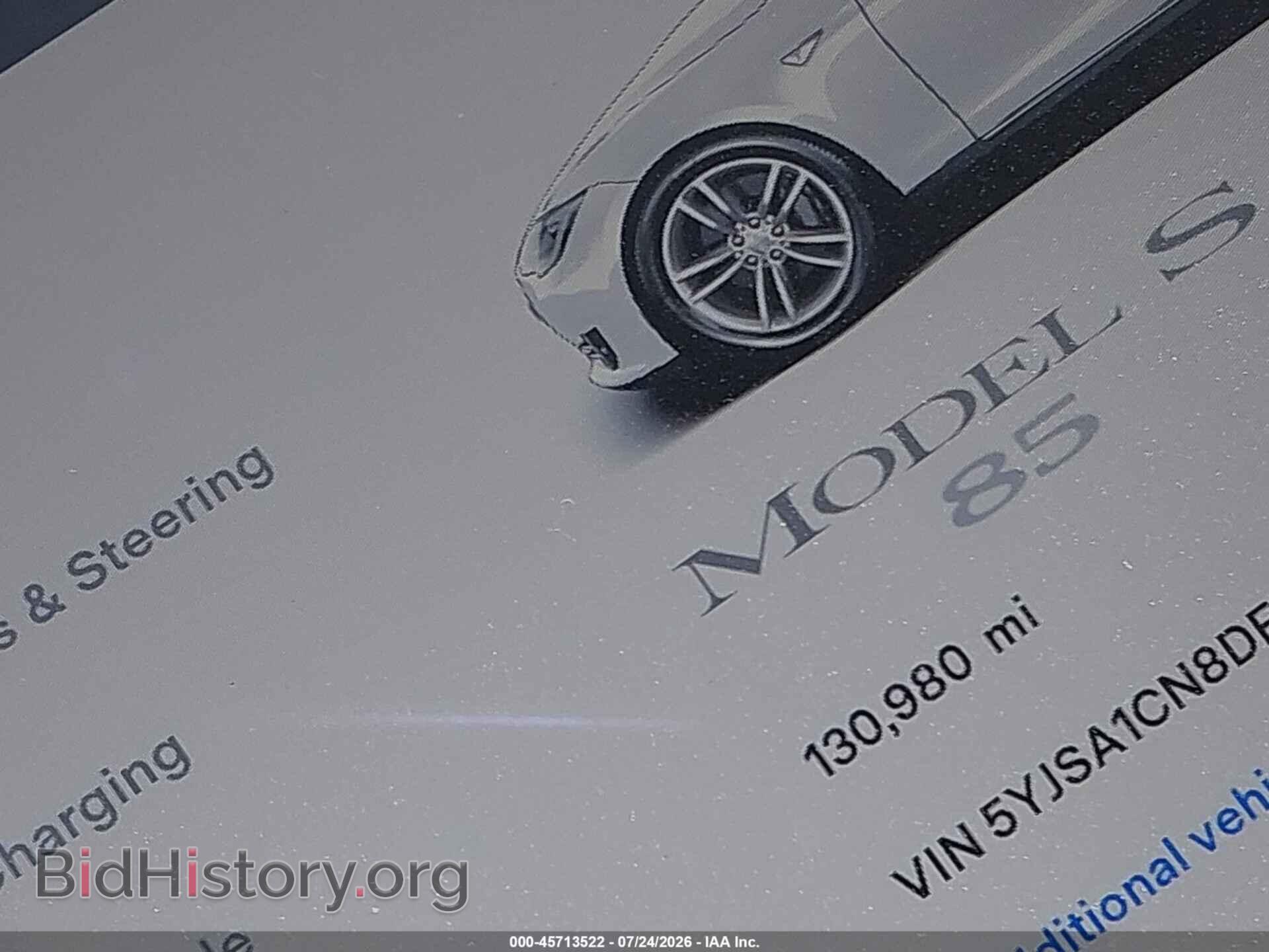 2013 TESLA MODEL S - VIN: 5YJSA1CN8DFP26392 - Photo 7