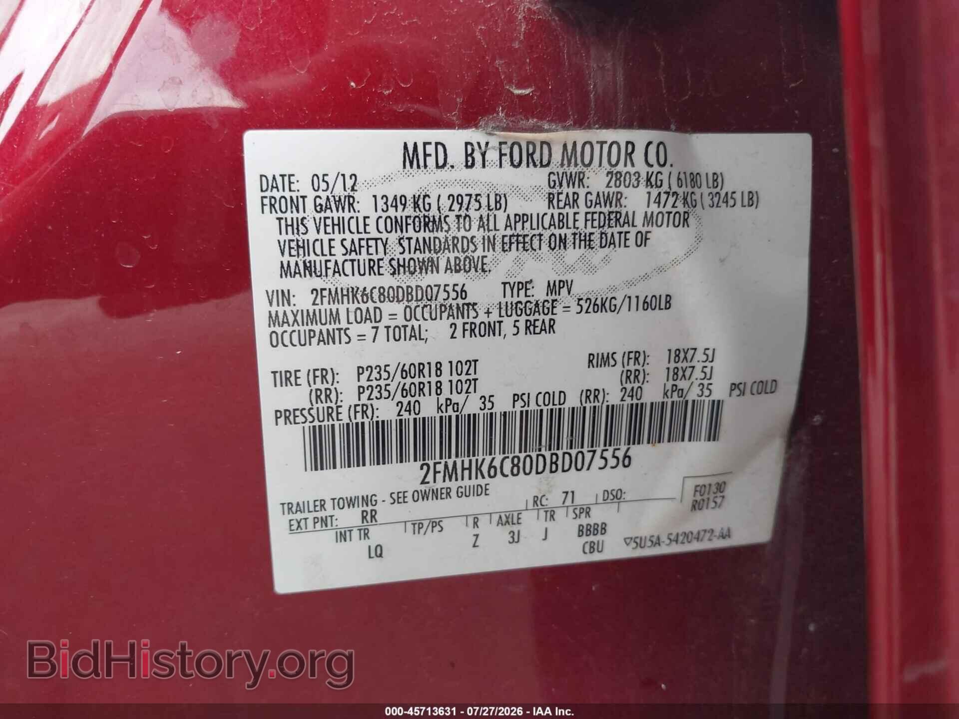 2013 FORD FLEX - VIN: 2FMHK6C80DBD07556 - Photo 9