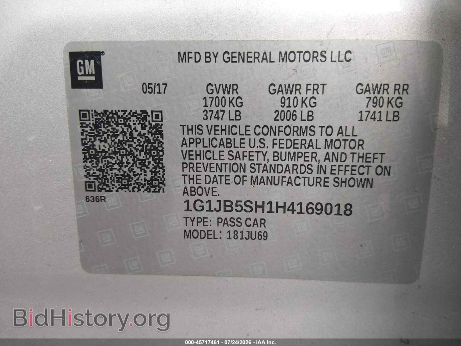 2017 CHEVROLET SONIC - VIN: 1G1JB5SH1H4169018 - Photo 9