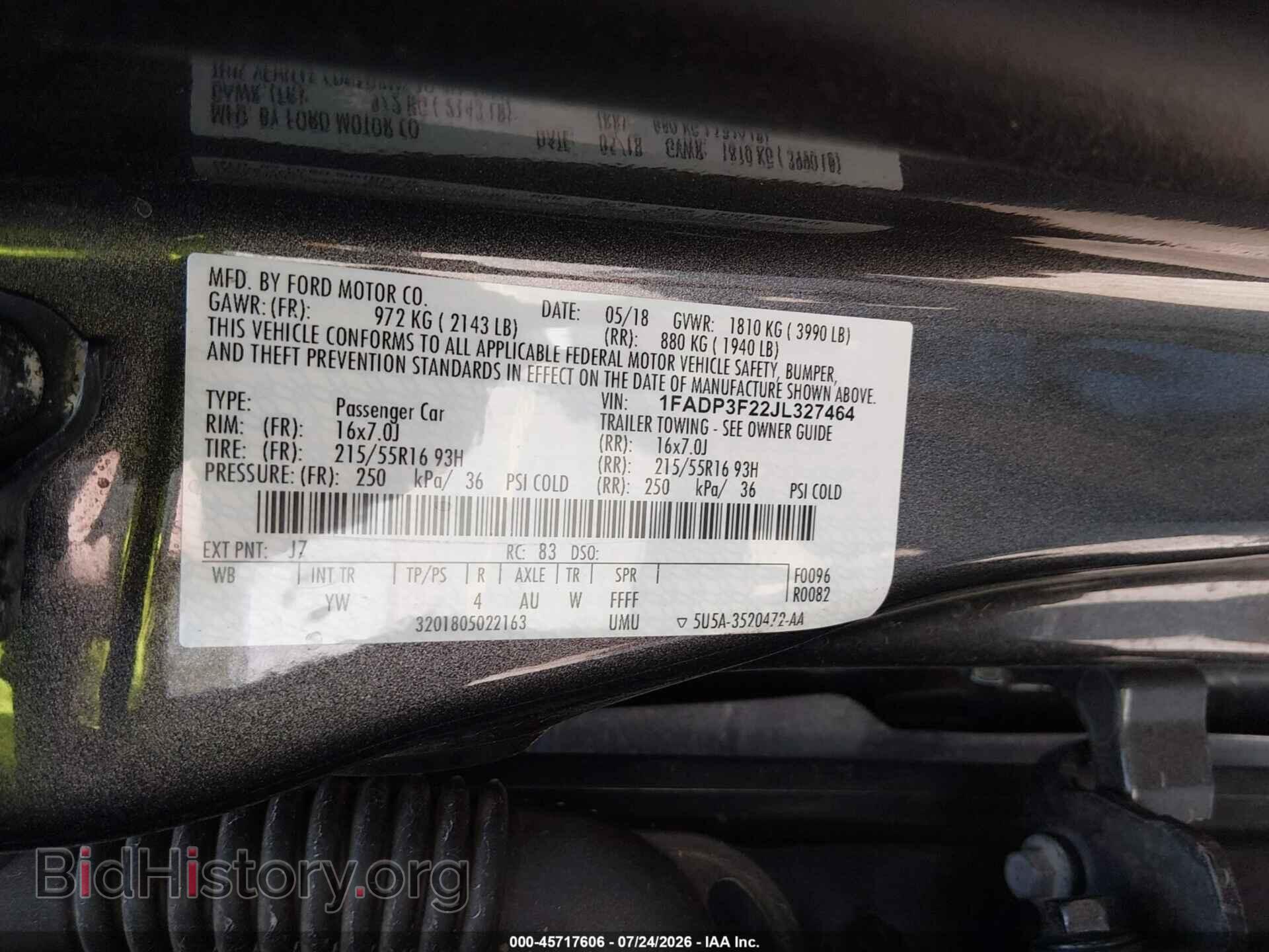 2018 FORD FOCUS - VIN: 1FADP3F22JL327464 - Фото 9