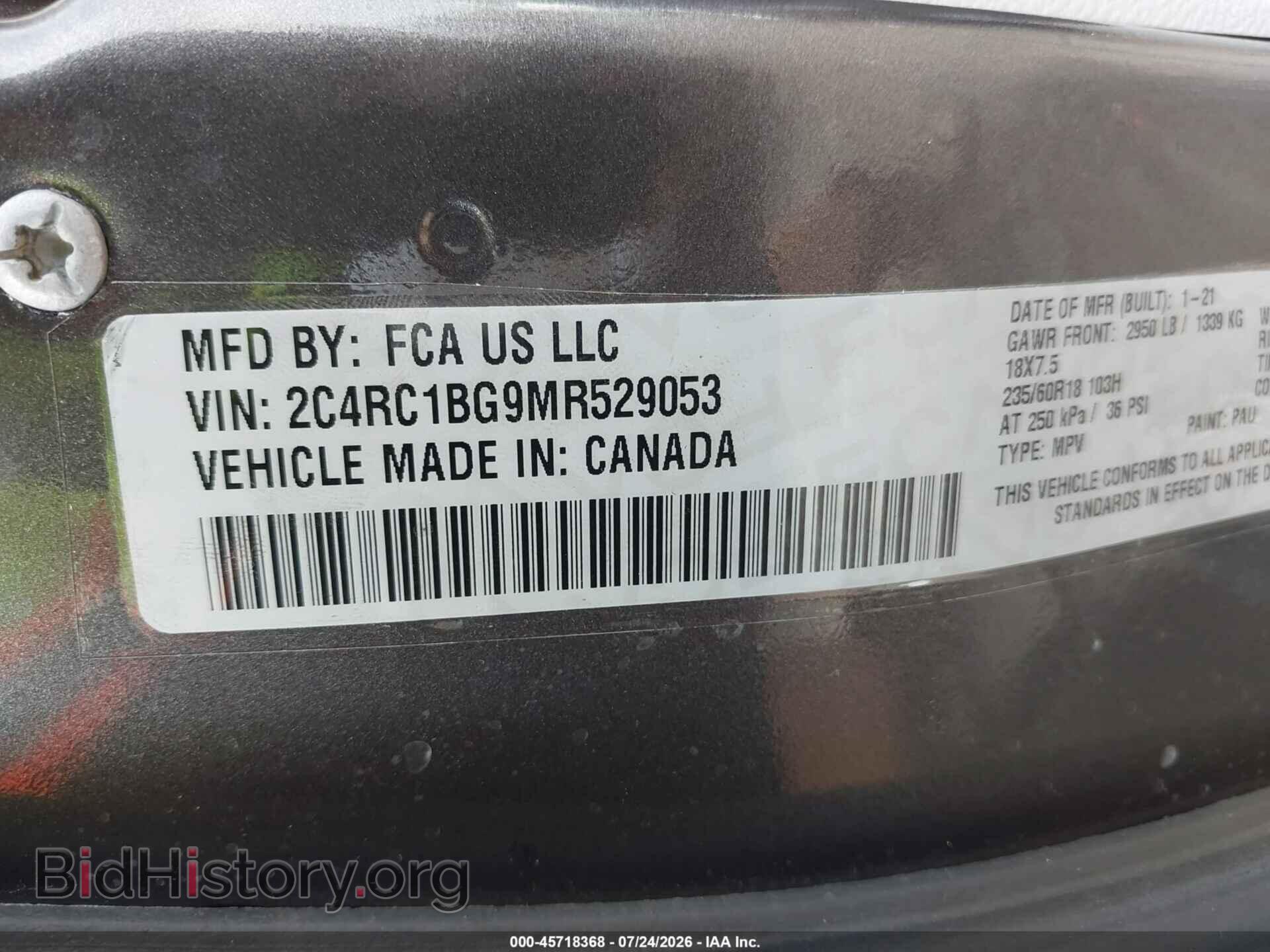 2021 CHRYSLER PACIFICA - VIN: 2C4RC1BG9MR529053 - Photo 9