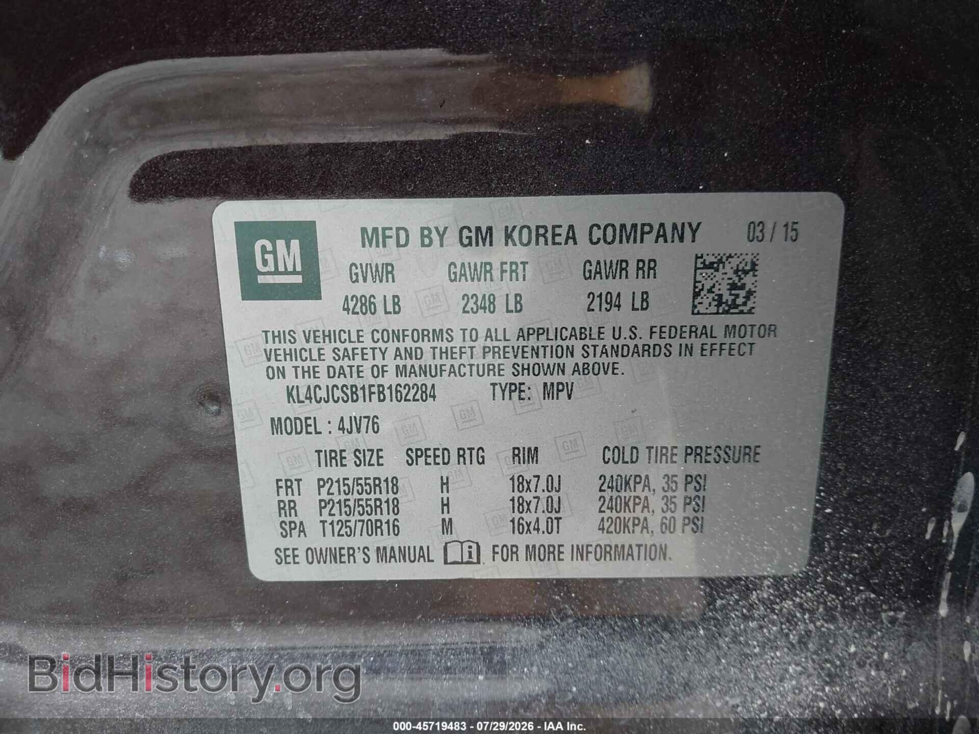 2015 BUICK ENCORE - VIN: KL4CJCSB1FB162284 - Photo 9