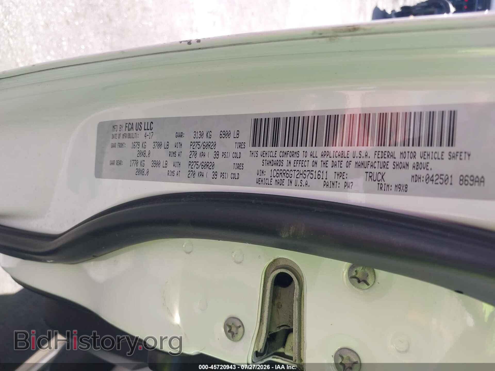 2017 RAM 1500 - VIN: 1C6RR6GT2HS751611 - Фото 9