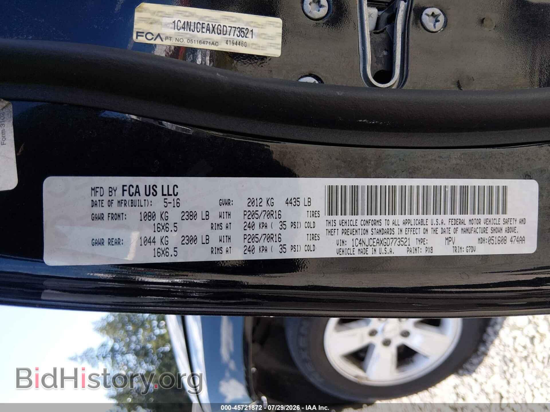 2016 JEEP COMPASS - VIN: 1C4NJCEAXGD773521 - Фото 9
