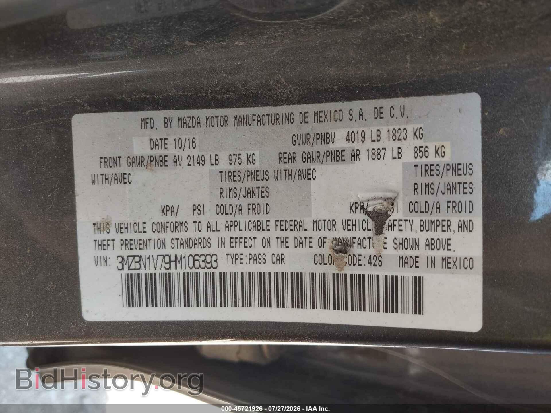 2017 MAZDA MAZDA3 - VIN: 3MZBN1V79HM106393 - Фото 9