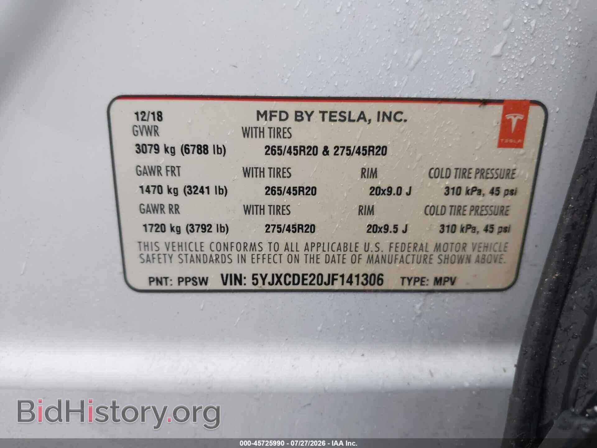2018 TESLA MODEL X - VIN: 5YJXCDE20JF141306 - Photo 9