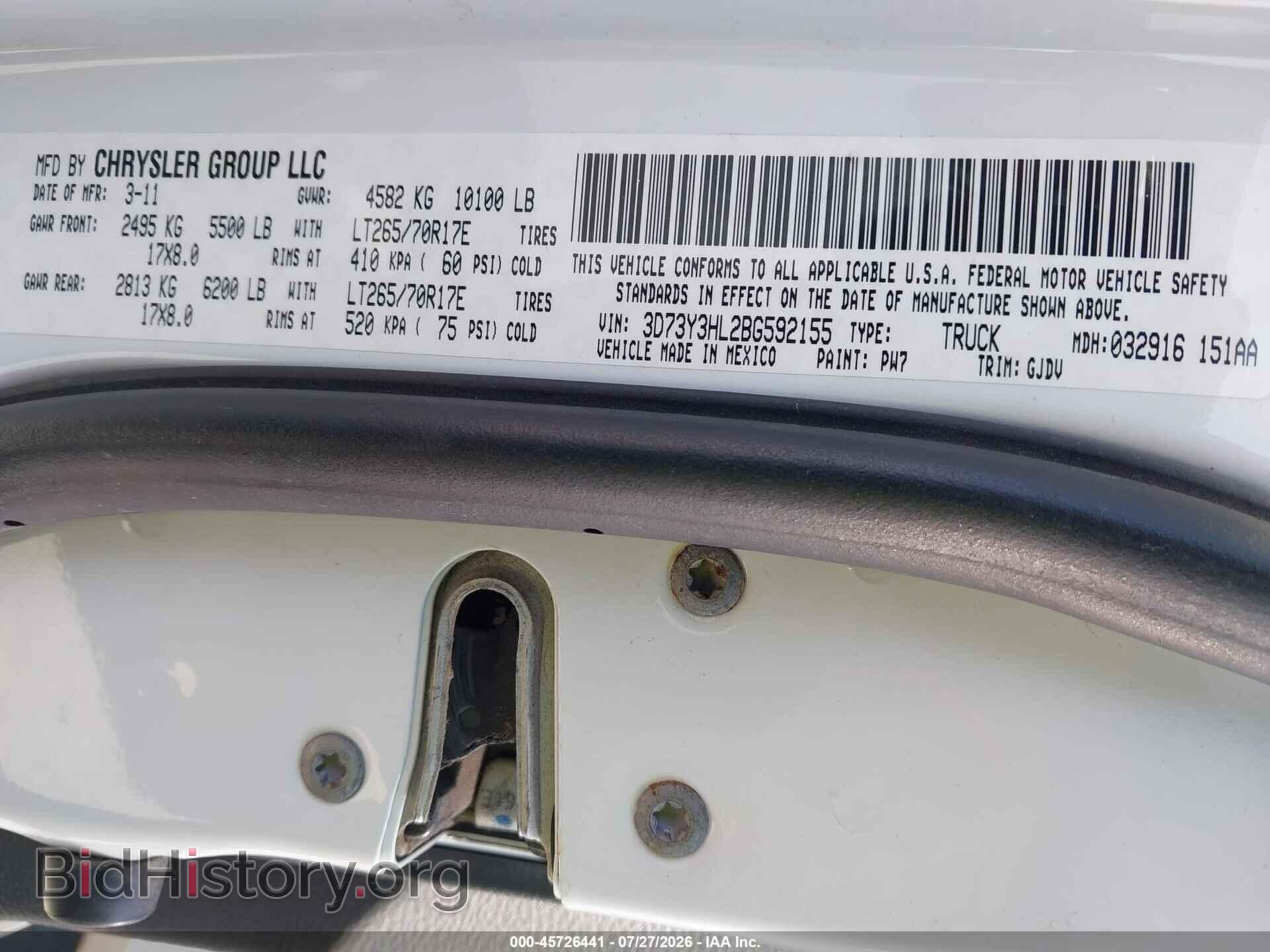 2011 RAM RAM 3500 - VIN: 3D73Y3HL2BG592155 - Photo 8