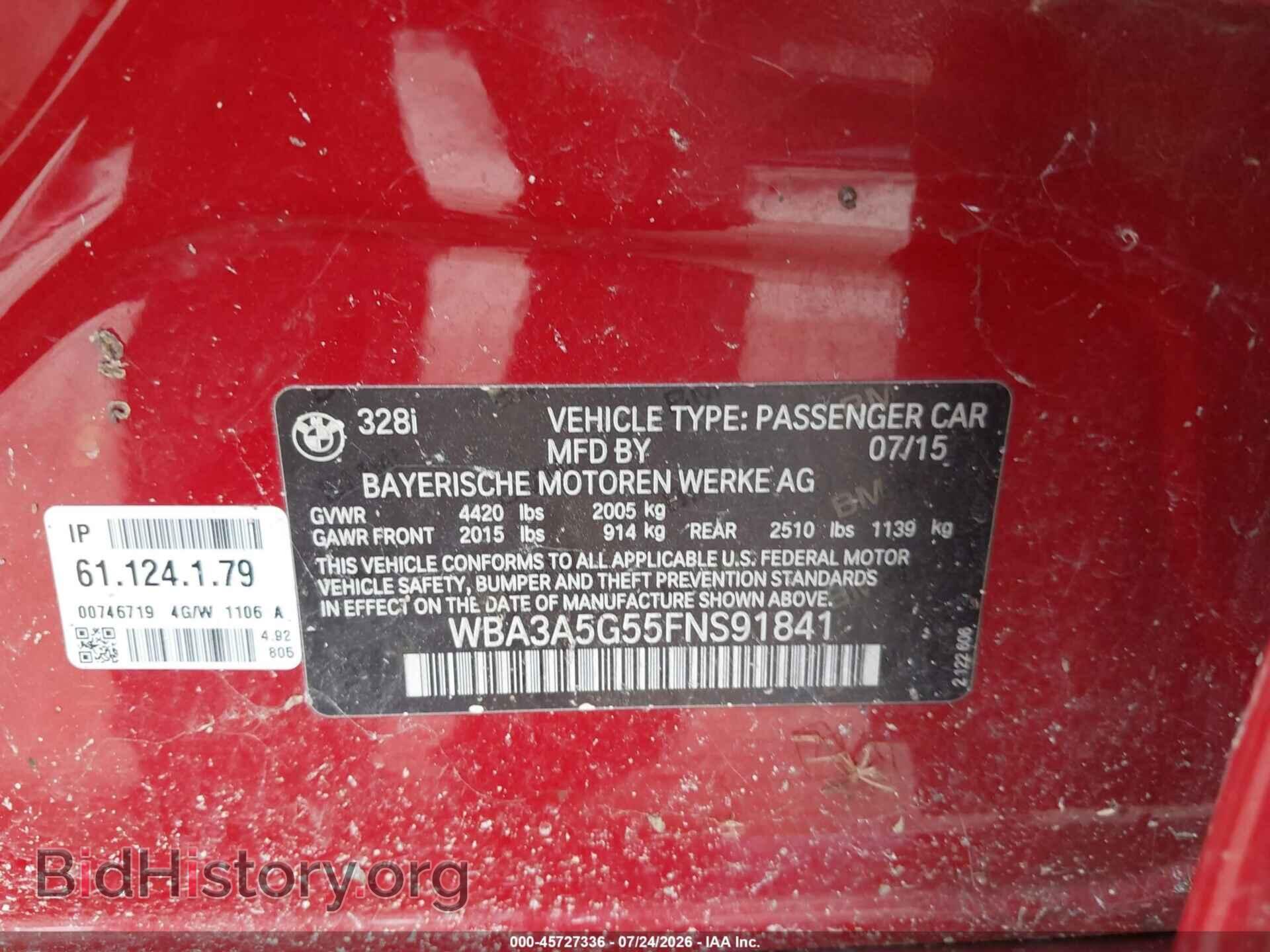 2015 BMW 328I - VIN: WBA3A5G55FNS91841 - Фото 9