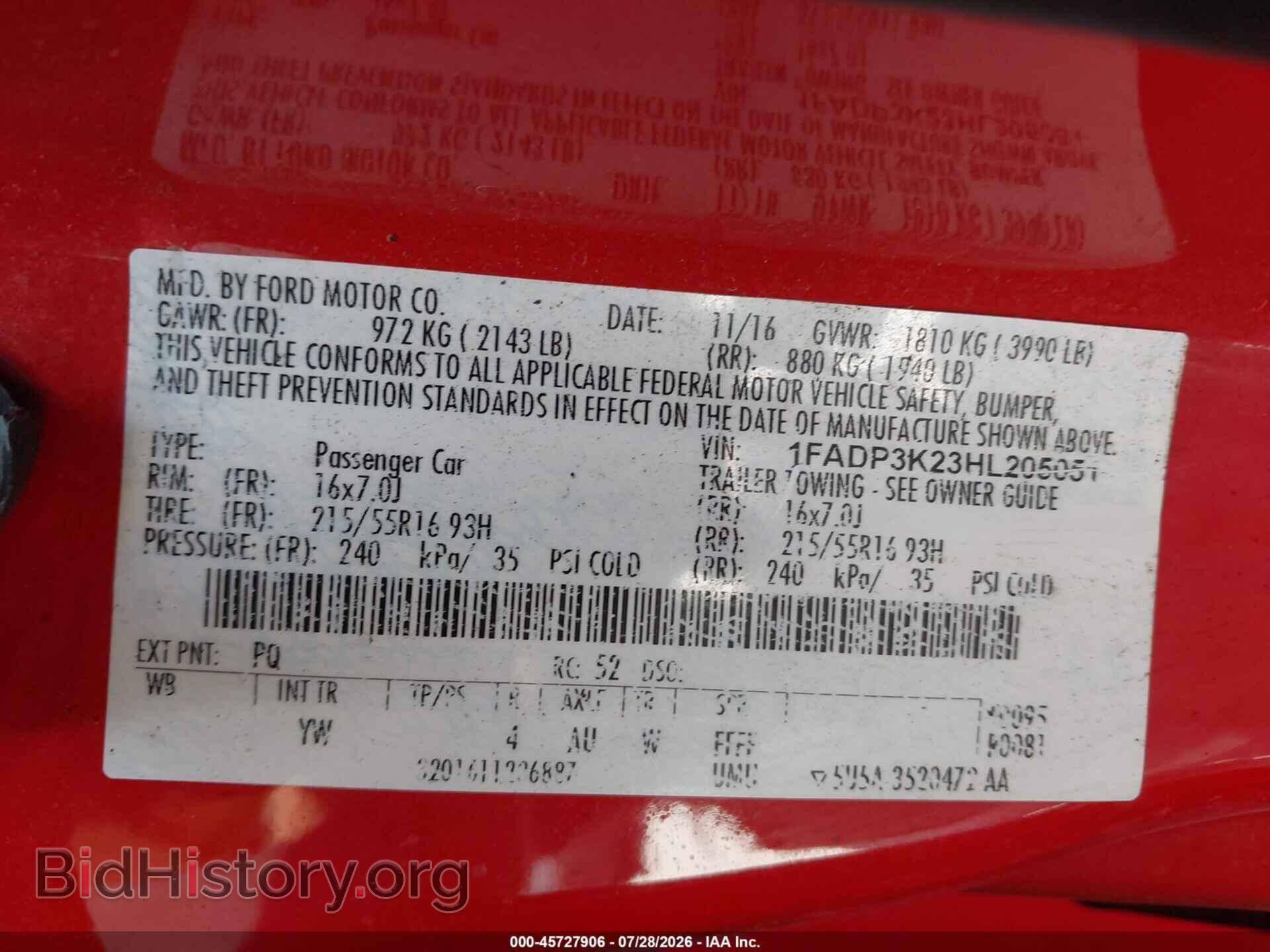 2017 FORD FOCUS - VIN: 1FADP3K23HL205051 - Фото 9