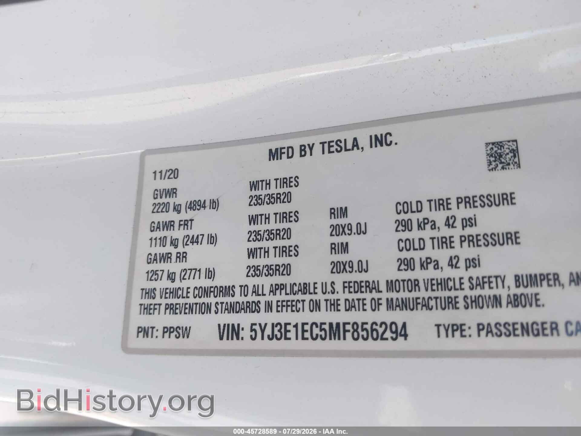2021 TESLA MODEL 3 - VIN: 5YJ3E1EC5MF856294 - Photo 9