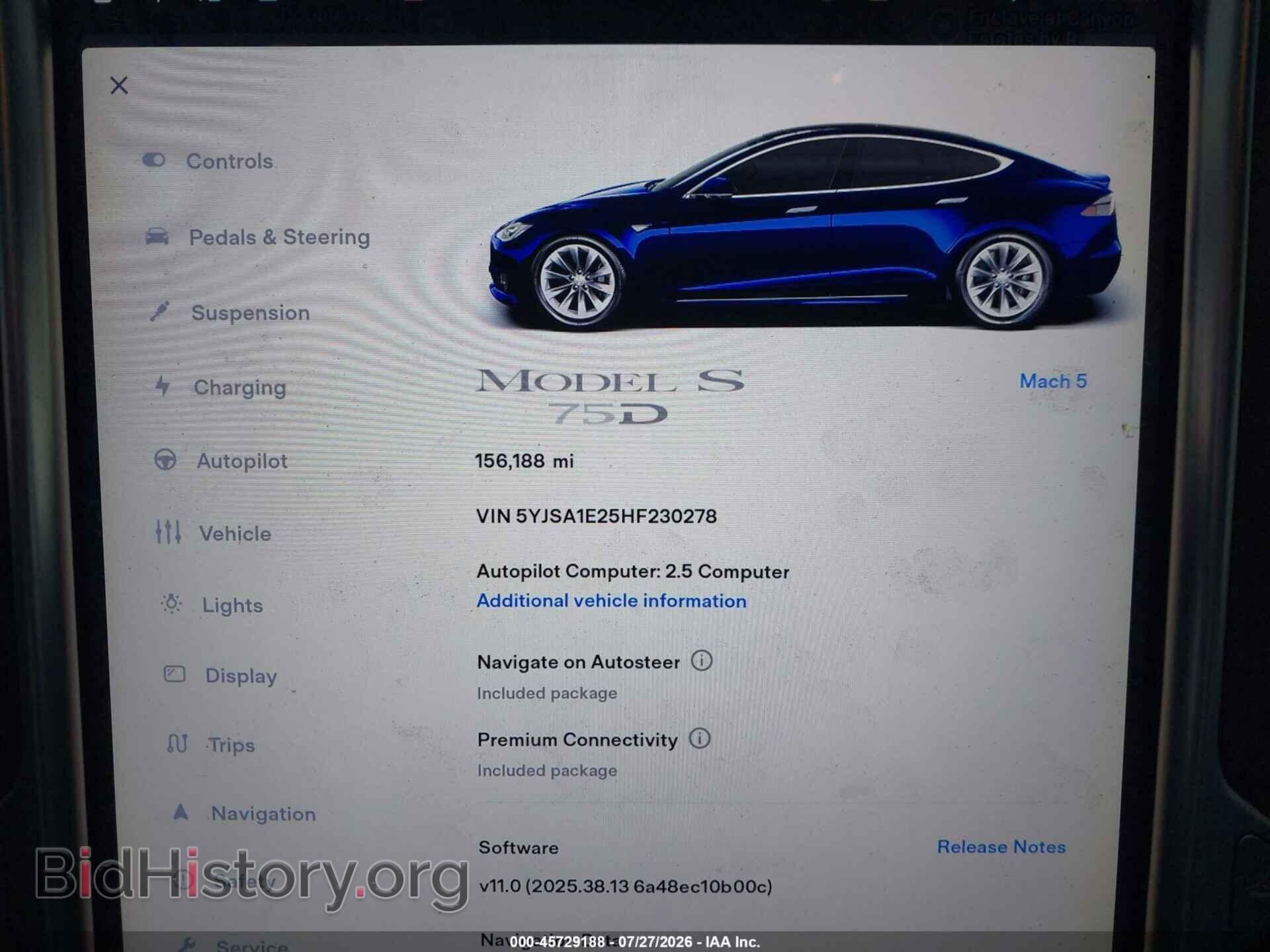 2017 TESLA MODEL S - VIN: 5YJSA1E25HF230278 - Photo 7