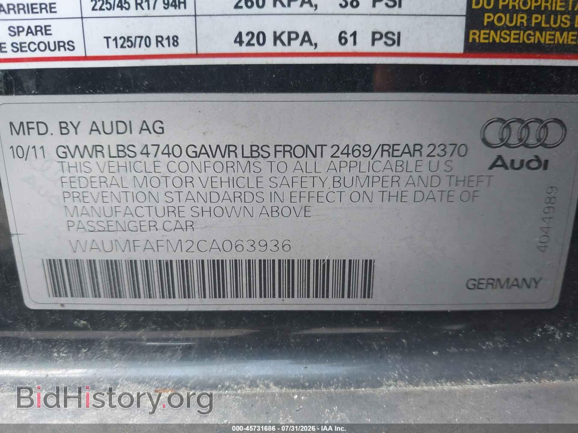 2012 AUDI A3 - VIN: WAUMFAFM2CA063936 - Photo 9