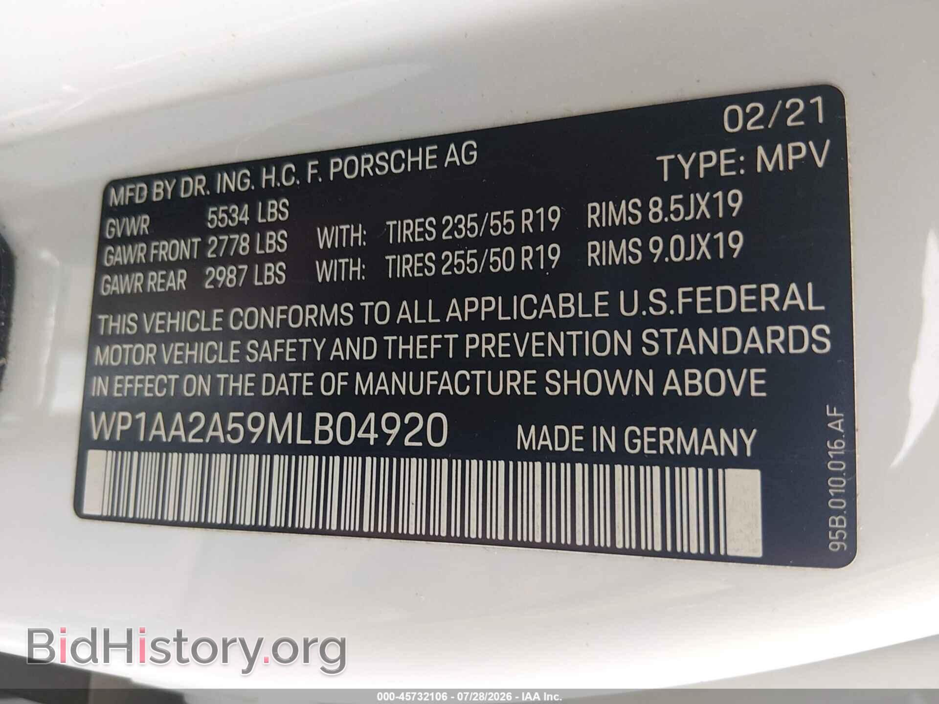2021 PORSCHE MACAN - VIN: WP1AA2A59MLB04920 - Photo 9