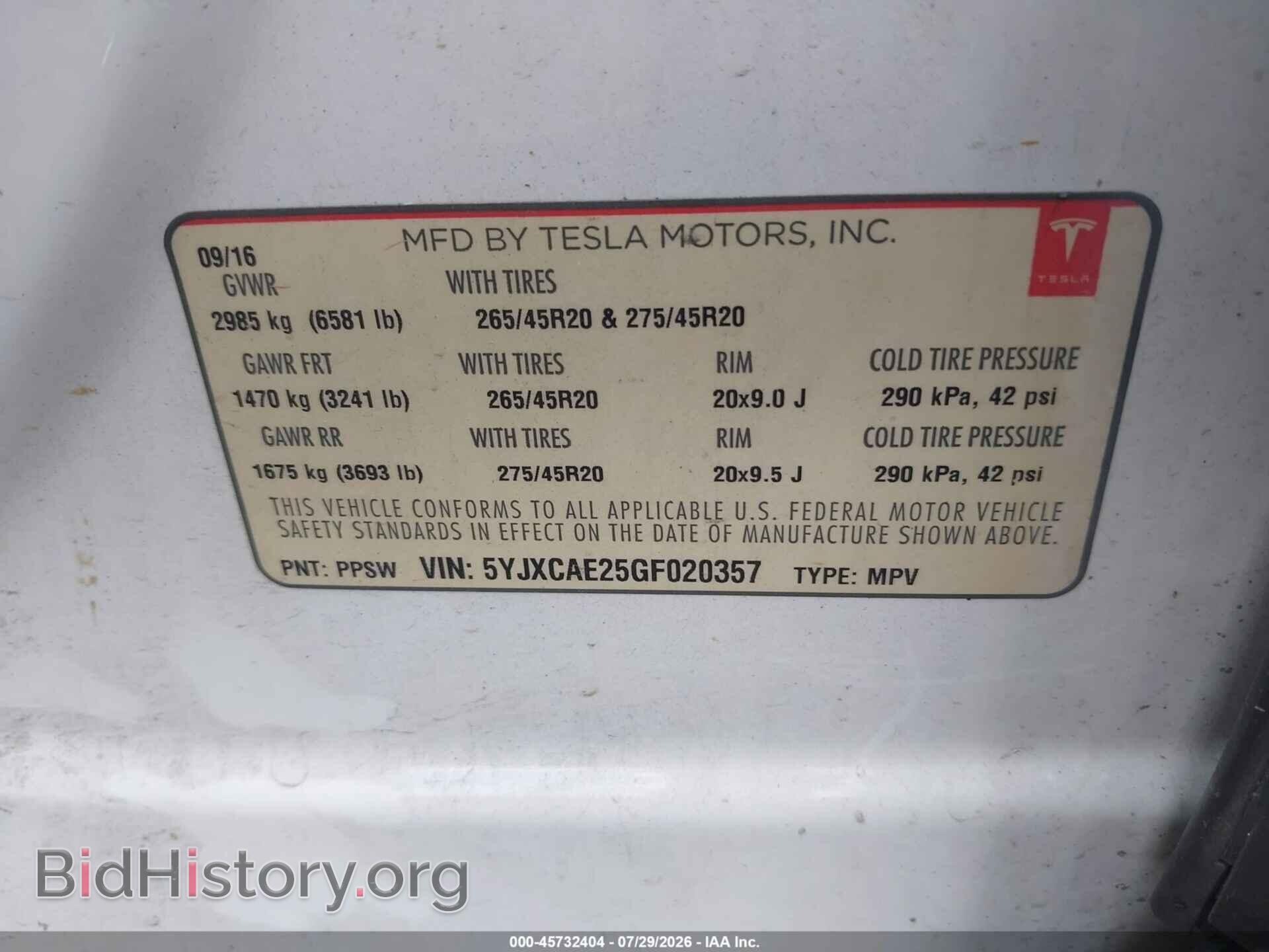 2016 TESLA MODEL X - VIN: 5YJXCAE25GF020357 - Photo 9