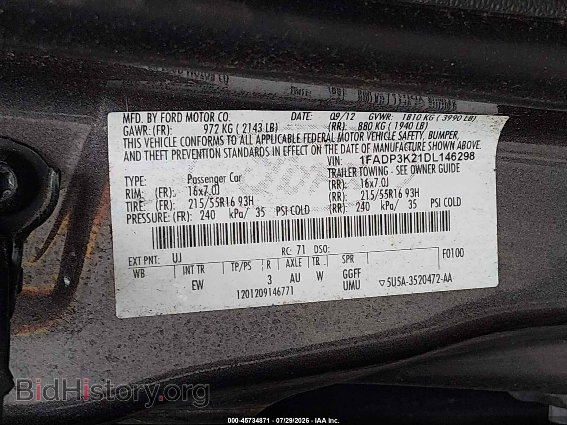 2013 FORD FOCUS - VIN: 1FADP3K21DL146298 - Фото 9