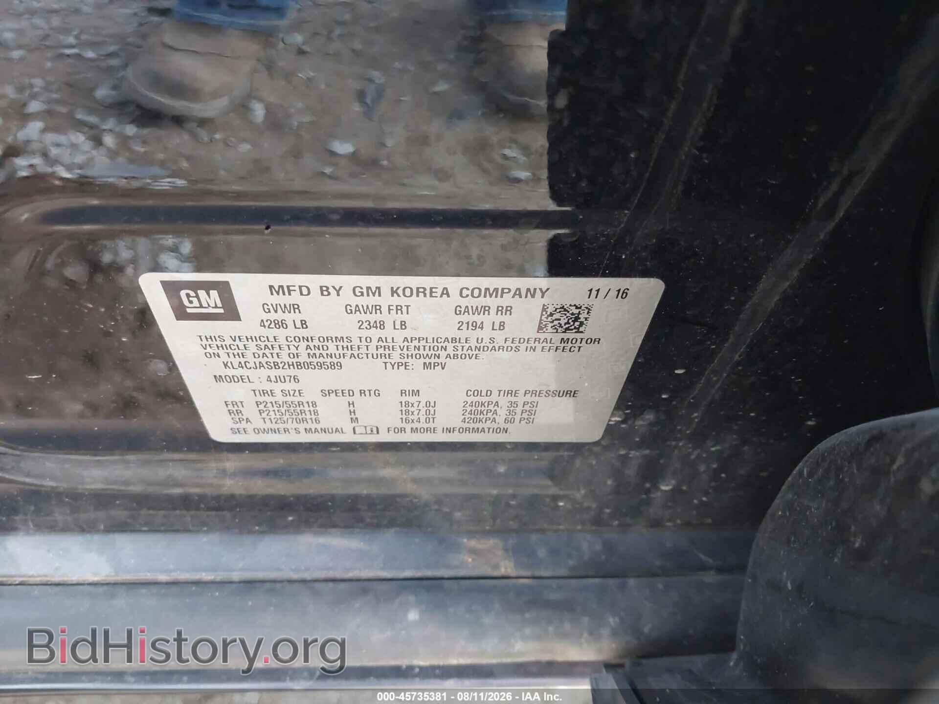 2017 BUICK ENCORE - VIN: KL4CJASB2HB059589 - Photo 9