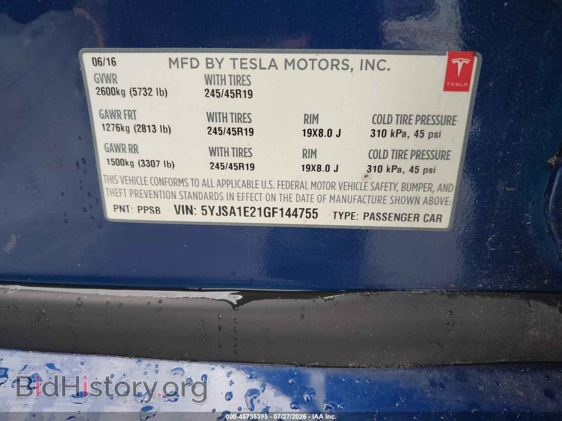 2016 TESLA MODEL S - VIN: 5YJSA1E21GF144755 - Photo 9