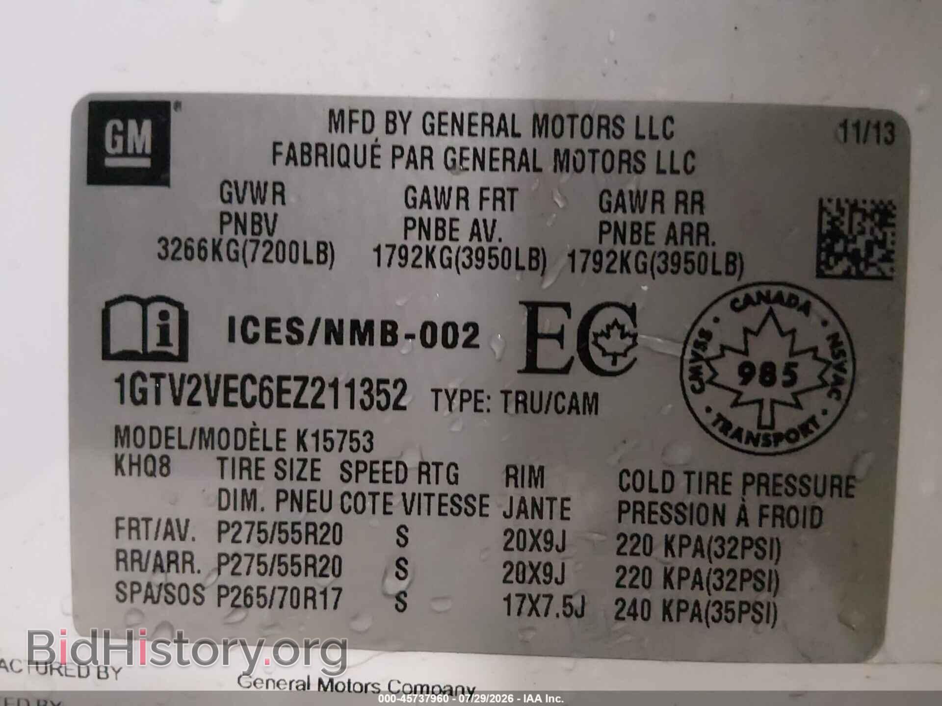 2014 GMC SIERRA 1500 - VIN: 1GTV2VEC6EZ211352 - Photo 9