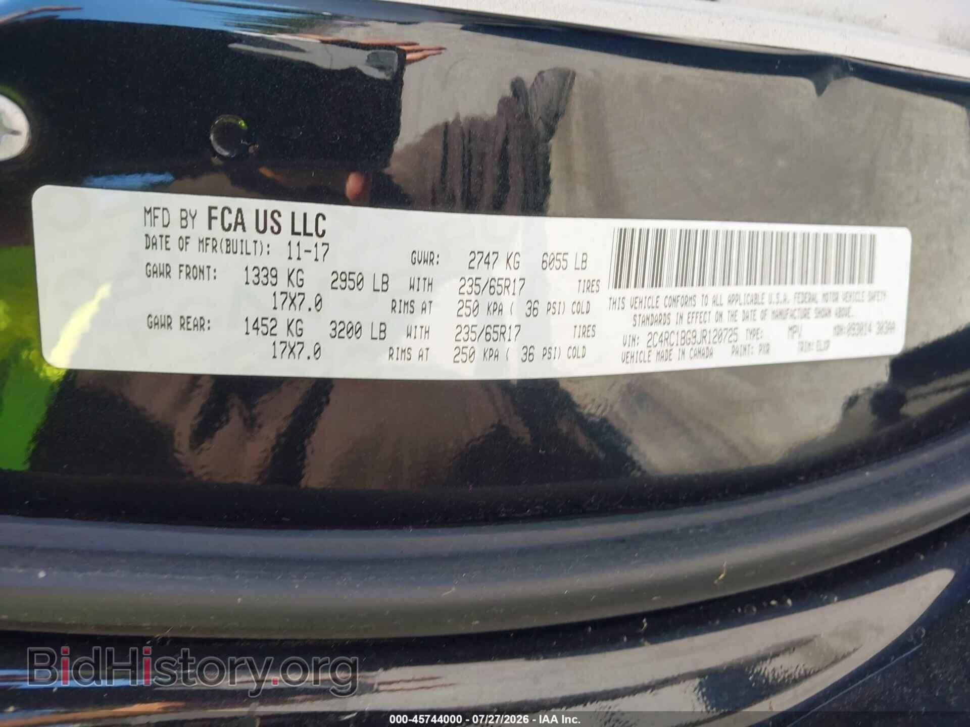 2018 CHRYSLER PACIFICA - VIN: 2C4RC1BG9JR120725 - Photo 9