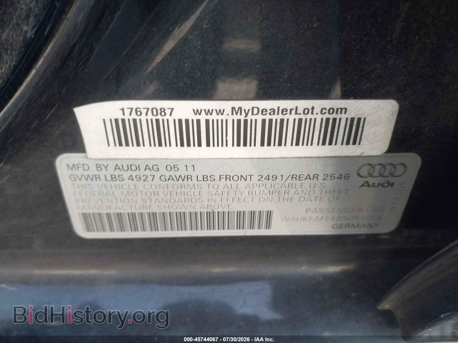 2011 AUDI A4 - VIN: WAUKFAFL4BN055018 - Photo 9