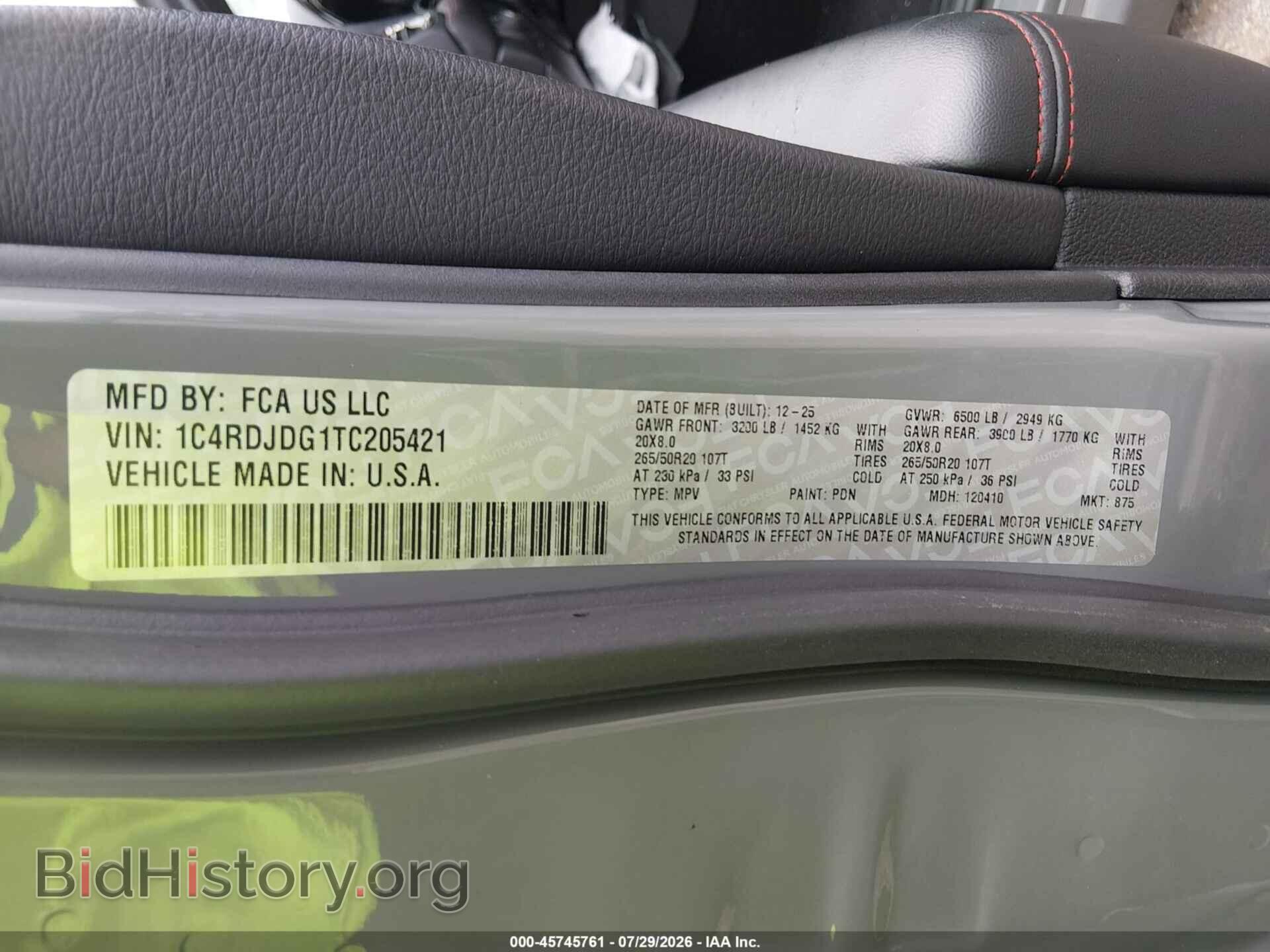 2026 DODGE DURANGO - VIN: 1C4RDJDG1TC205421 - Photo 9