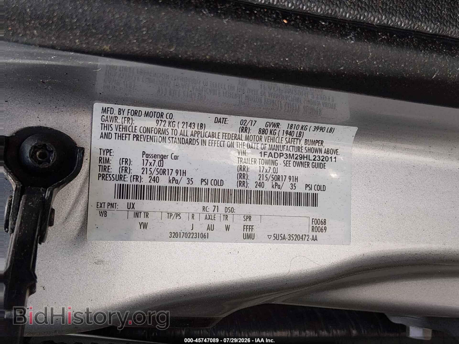 2017 FORD FOCUS - VIN: 1FADP3M29HL232011 - Photo 9
