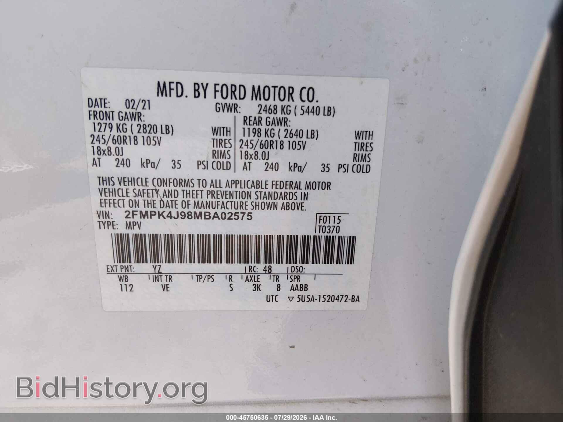 2021 FORD EDGE - VIN: 2FMPK4J98MBA02575 - Photo 9