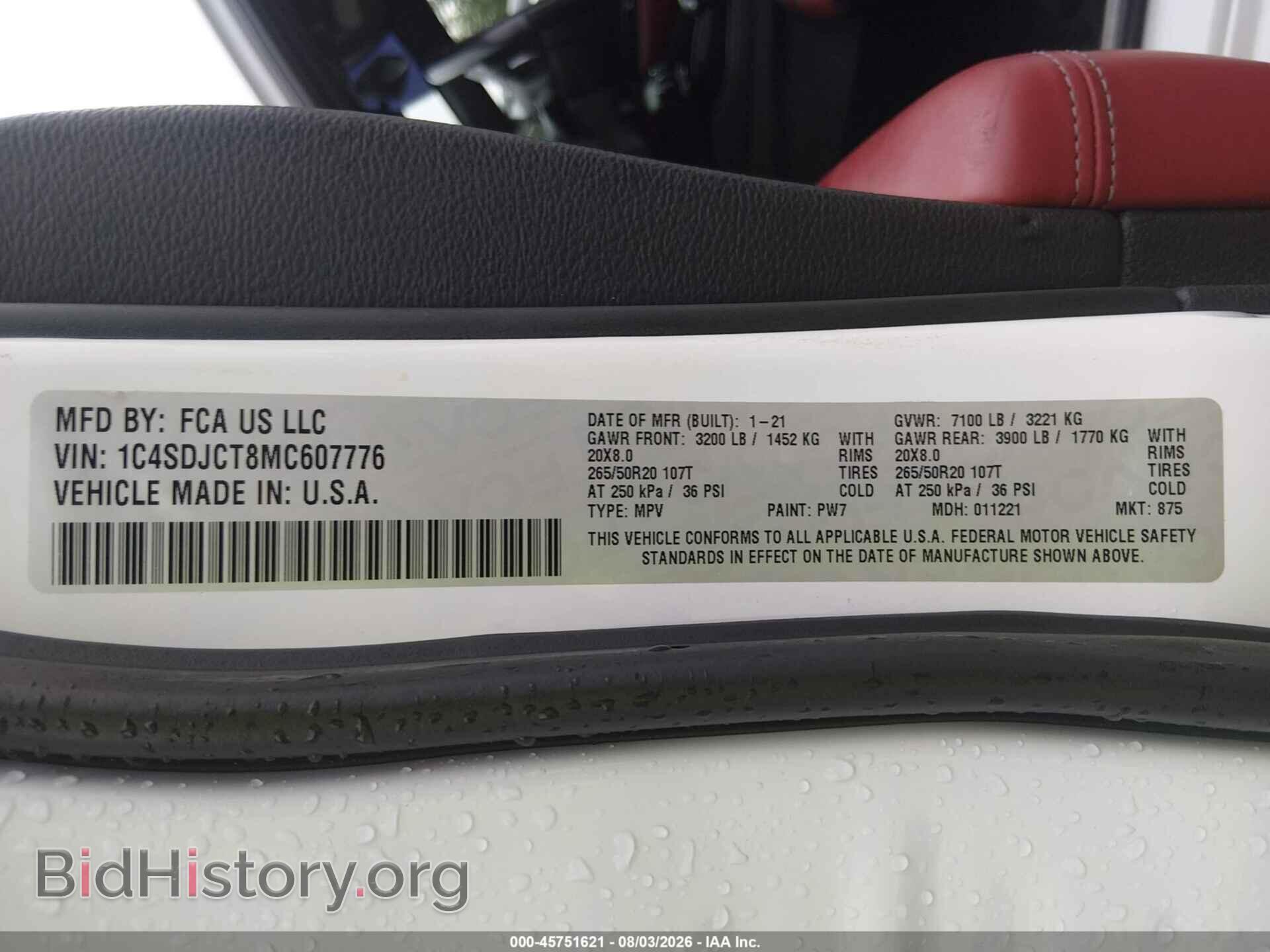 2021 DODGE DURANGO - VIN: 1C4SDJCT8MC607776 - Photo 9