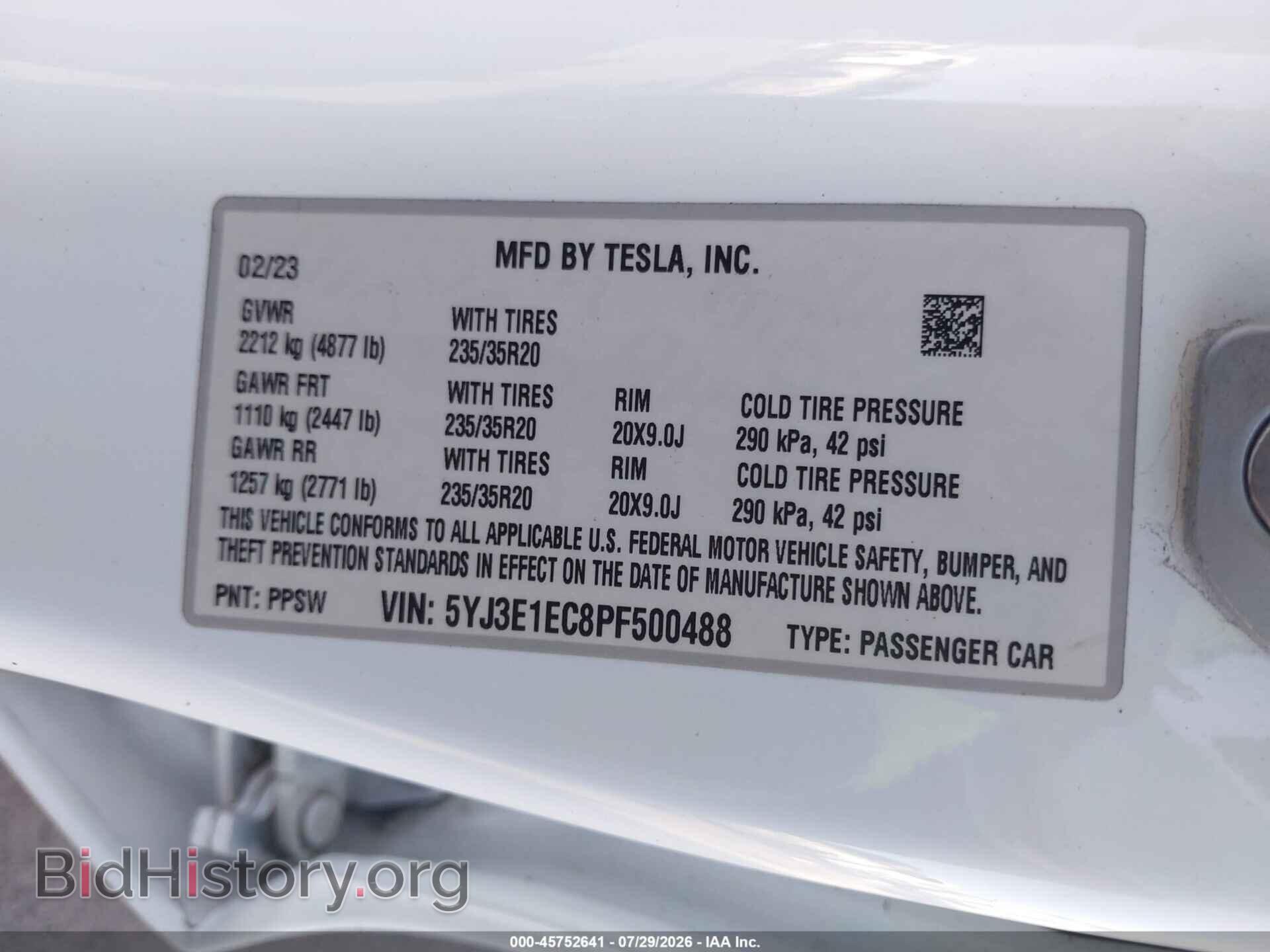 2023 TESLA MODEL 3 - VIN: 5YJ3E1EC8PF500488 - Фото 9