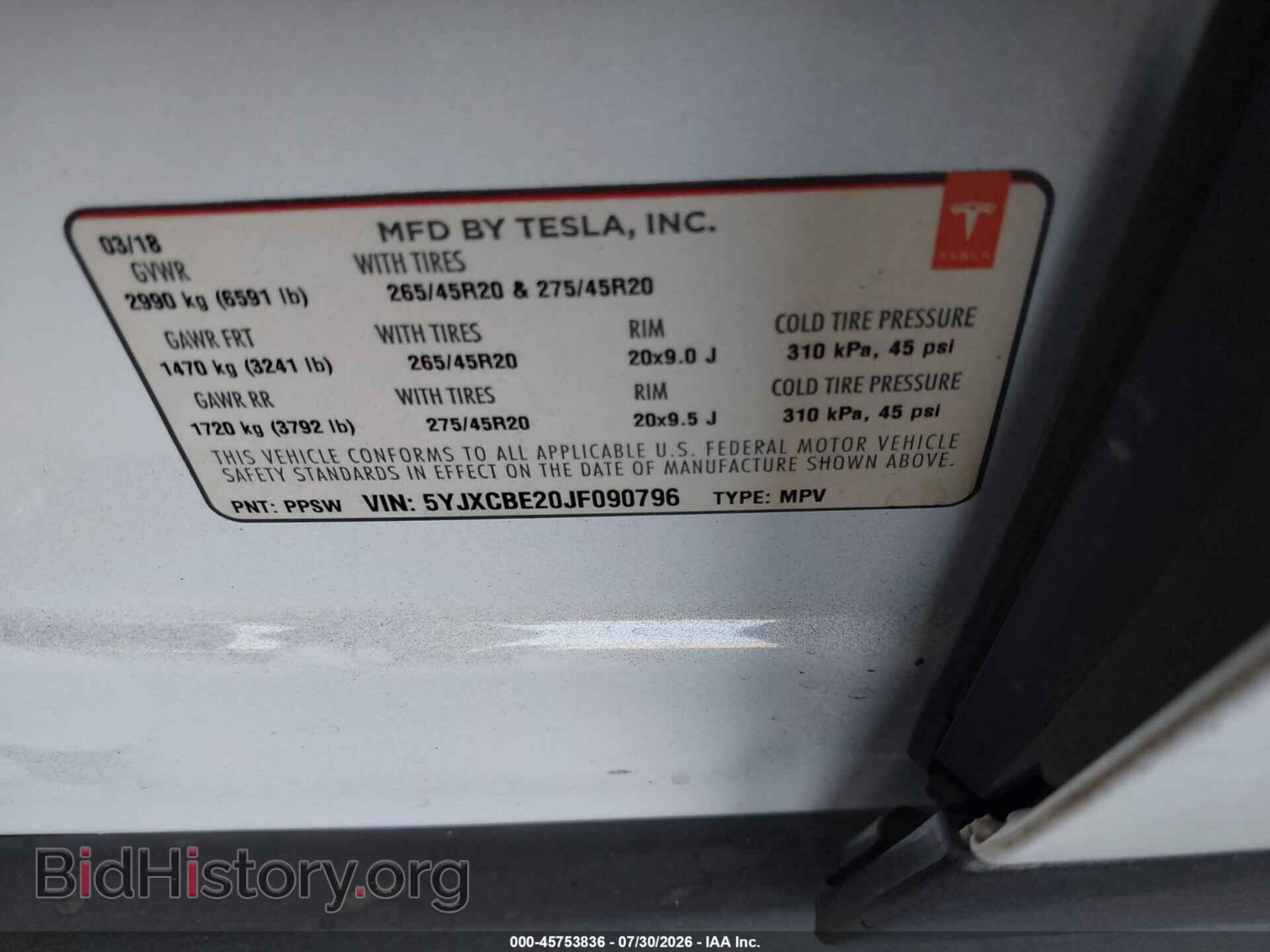 2018 TESLA MODEL X - VIN: 5YJXCBE20JF090796 - Photo 9