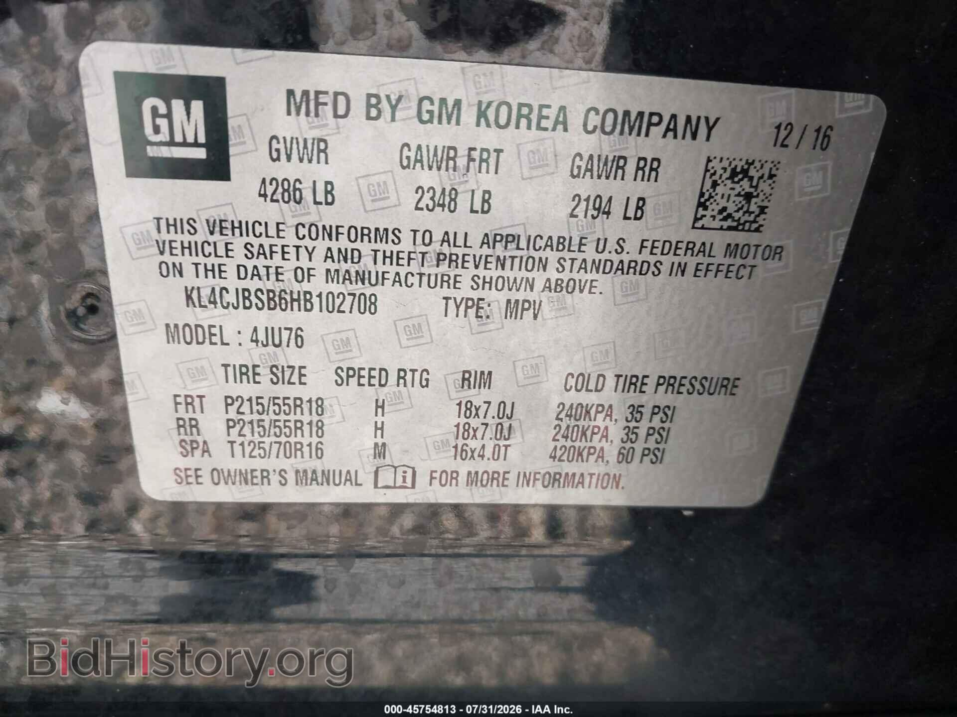 2017 BUICK ENCORE - VIN: KL4CJBSB6HB102708 - Photo 9