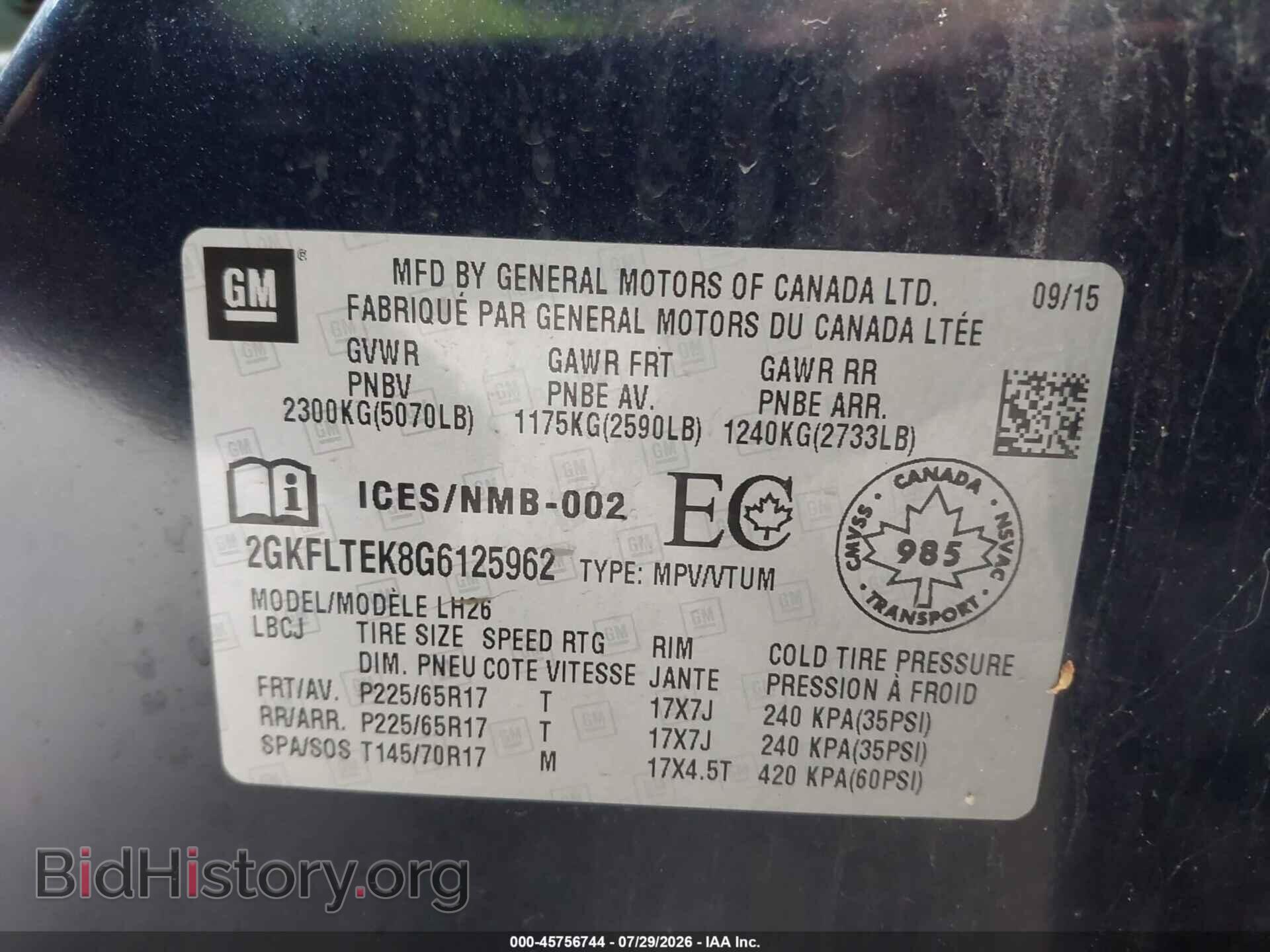 2016 GMC TERRAIN - VIN: 2GKFLTEK8G6125962 - Photo 9