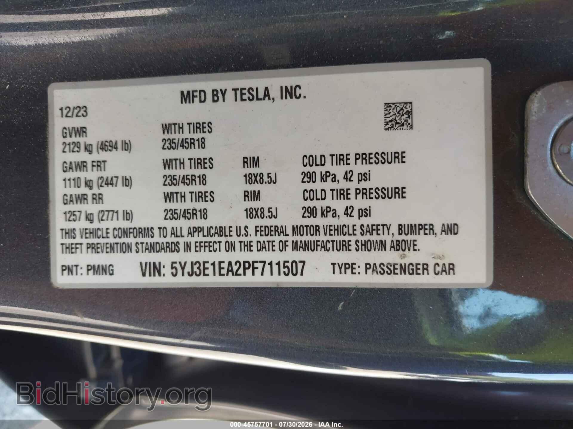 2023 TESLA MODEL 3 - VIN: 5YJ3E1EA2PF711507 - Photo 9