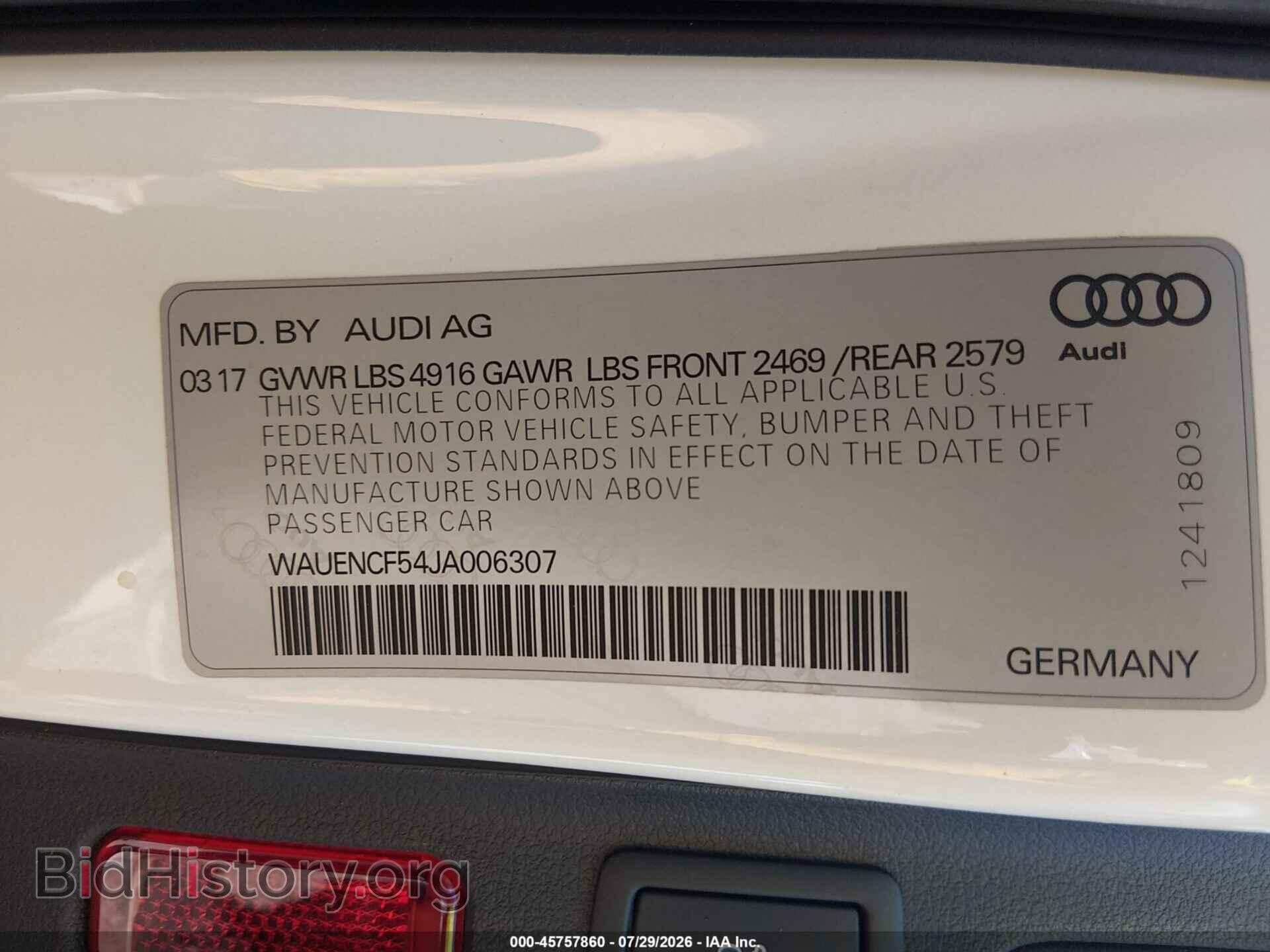 2018 AUDI A5 - VIN: WAUENCF54JA006307 - Фото 9