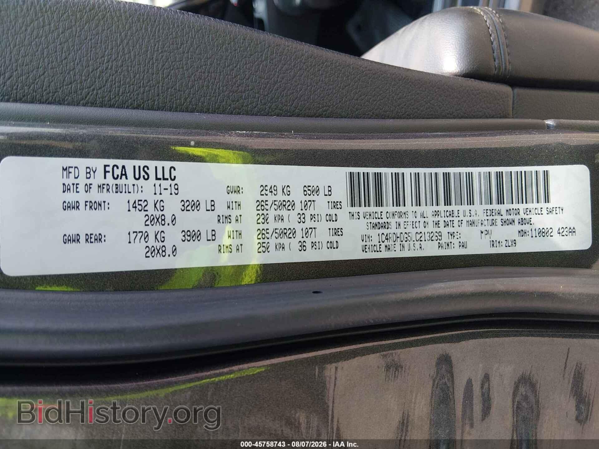2020 DODGE DURANGO - VIN: 1C4RDHDG5LC213269 - Photo 9