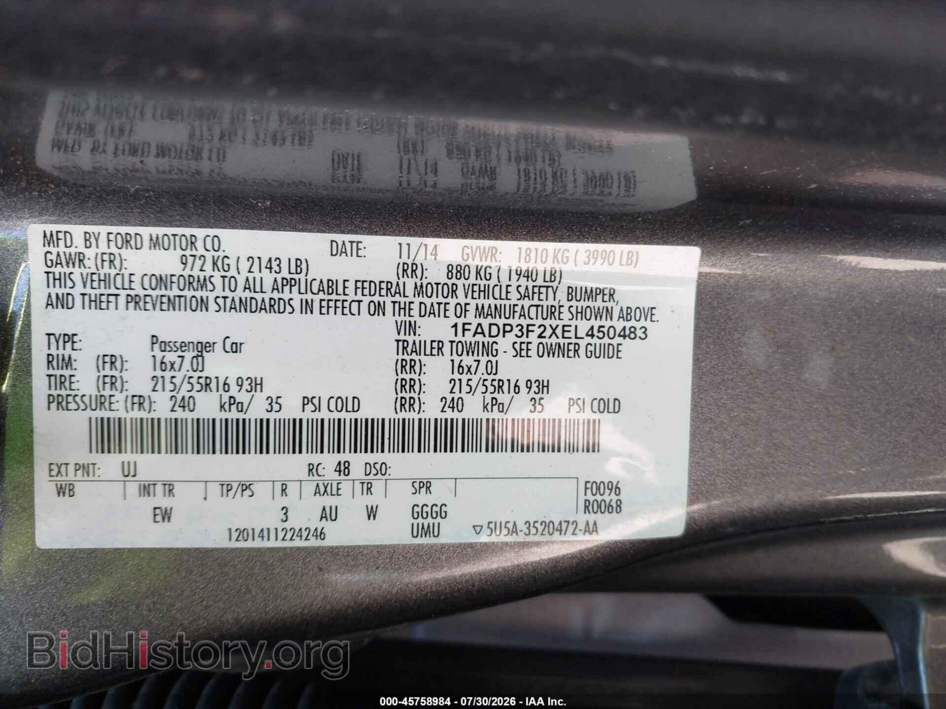 2014 FORD FOCUS - VIN: 1FADP3F2XEL450483 - Photo 9