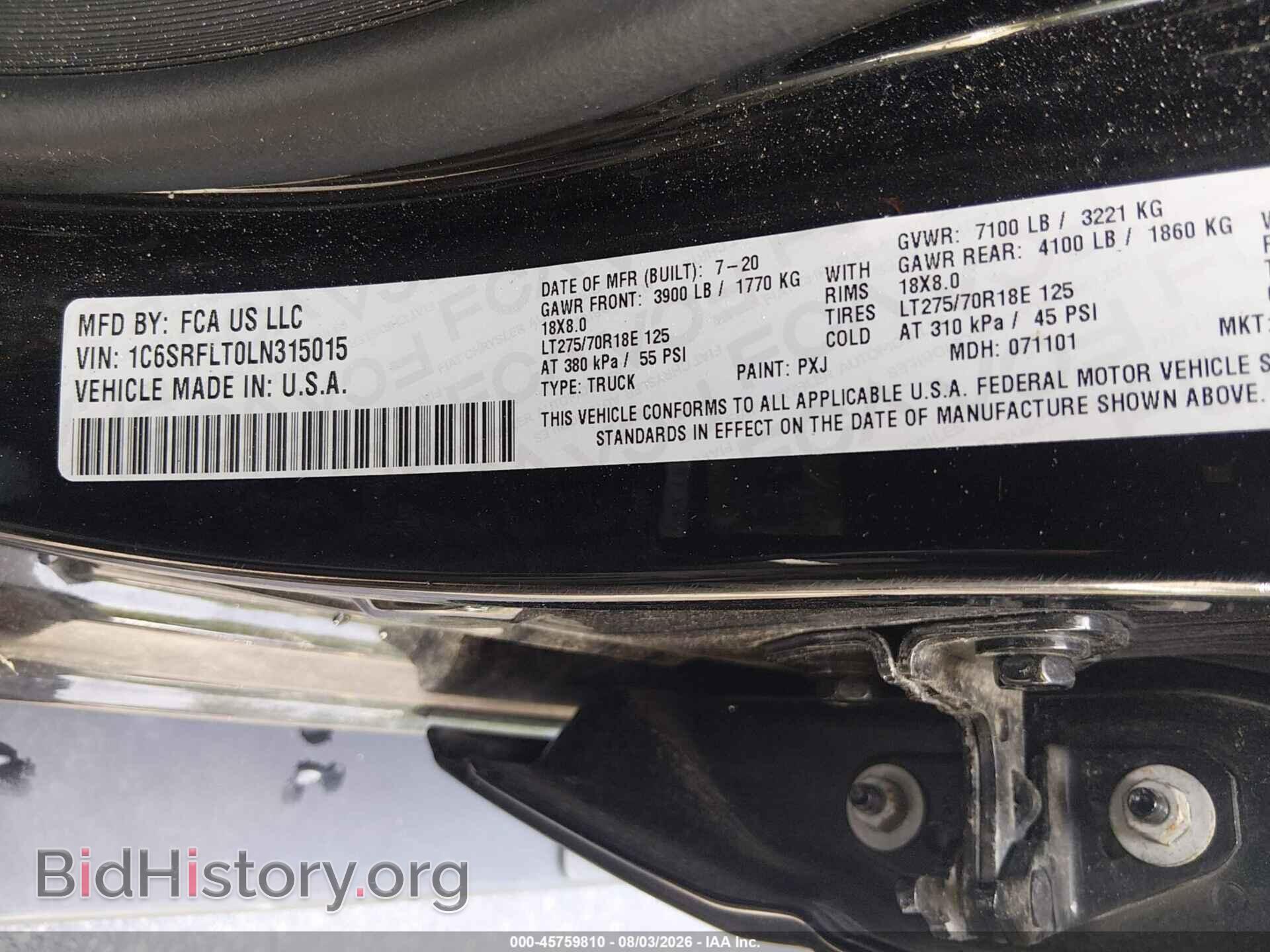 2020 RAM 1500 - VIN: 1C6SRFLT0LN315015 - Photo 9