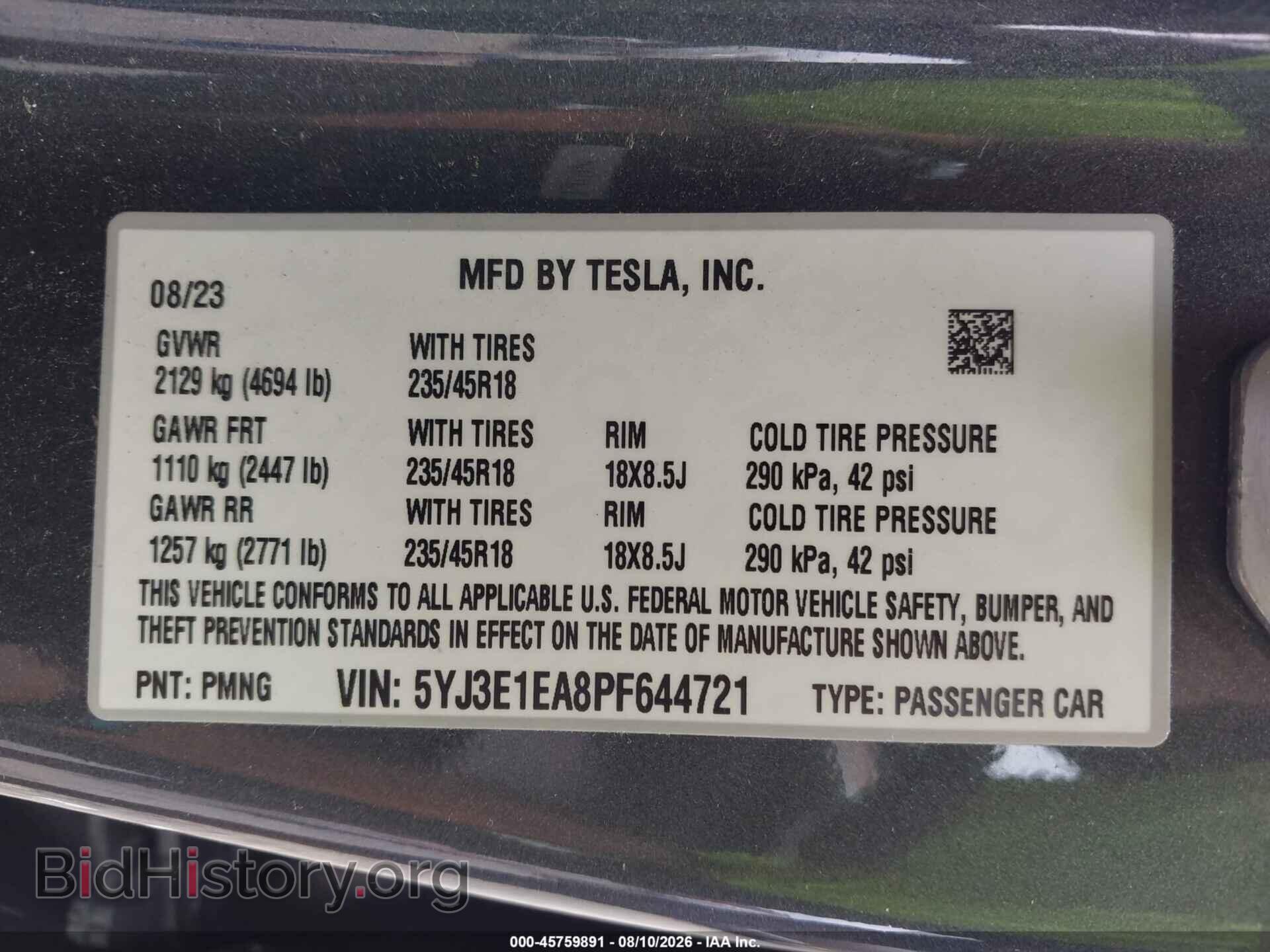 2023 TESLA MODEL 3 - VIN: 5YJ3E1EA8PF644721 - Photo 9