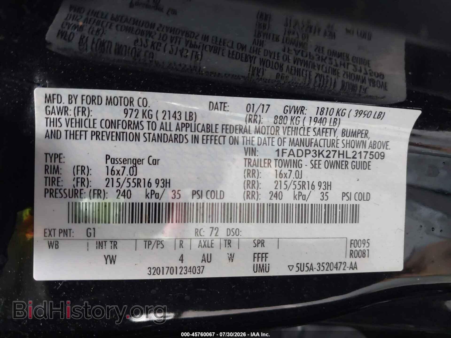 2017 FORD FOCUS - VIN: 1FADP3K27HL217509 - Photo 9